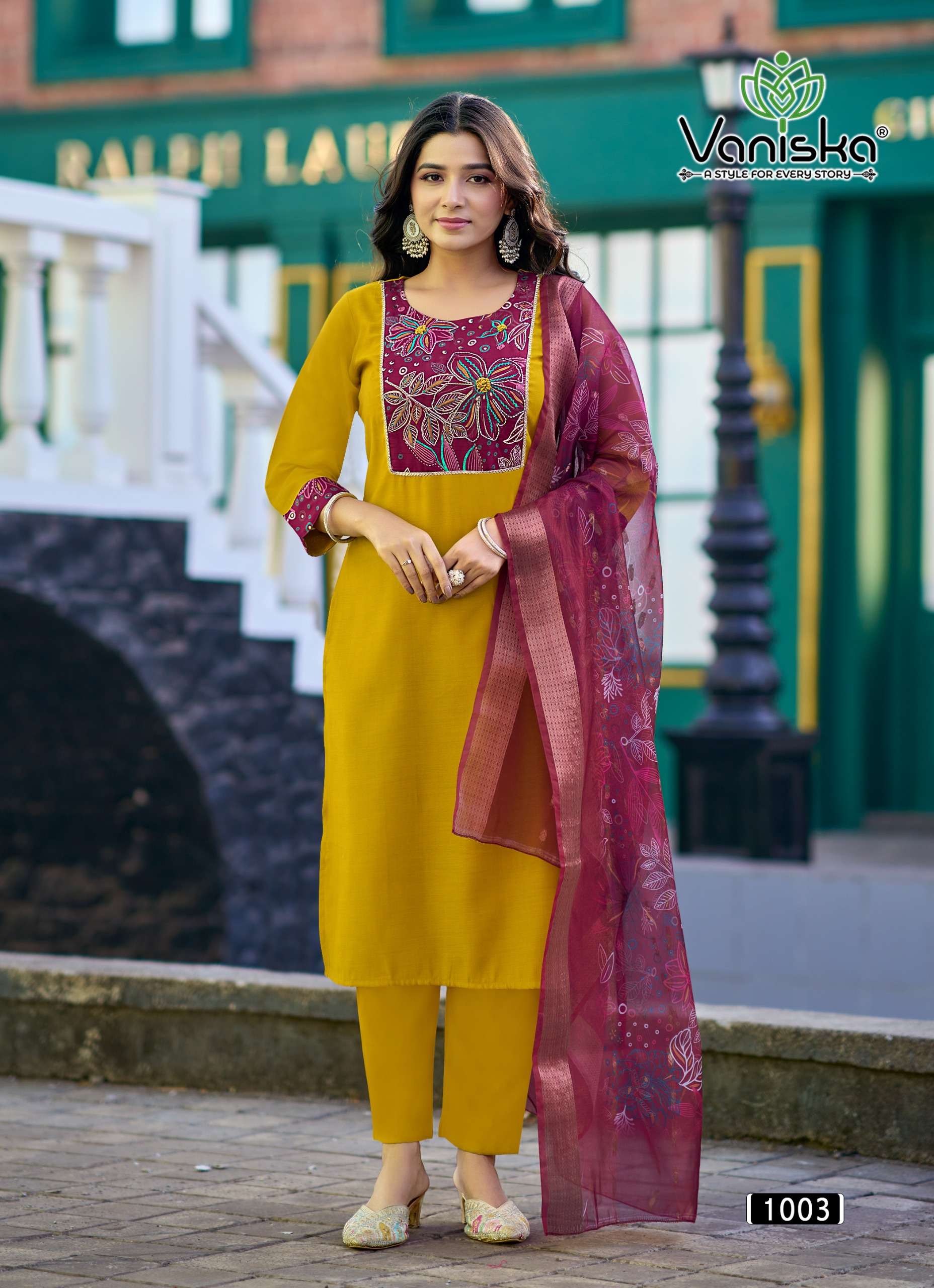 VANISKA FASHION KASTURI VOL 1 SILK FANCY STRAIGHT KURTI WITH PANT AND DUPPATTA SET 