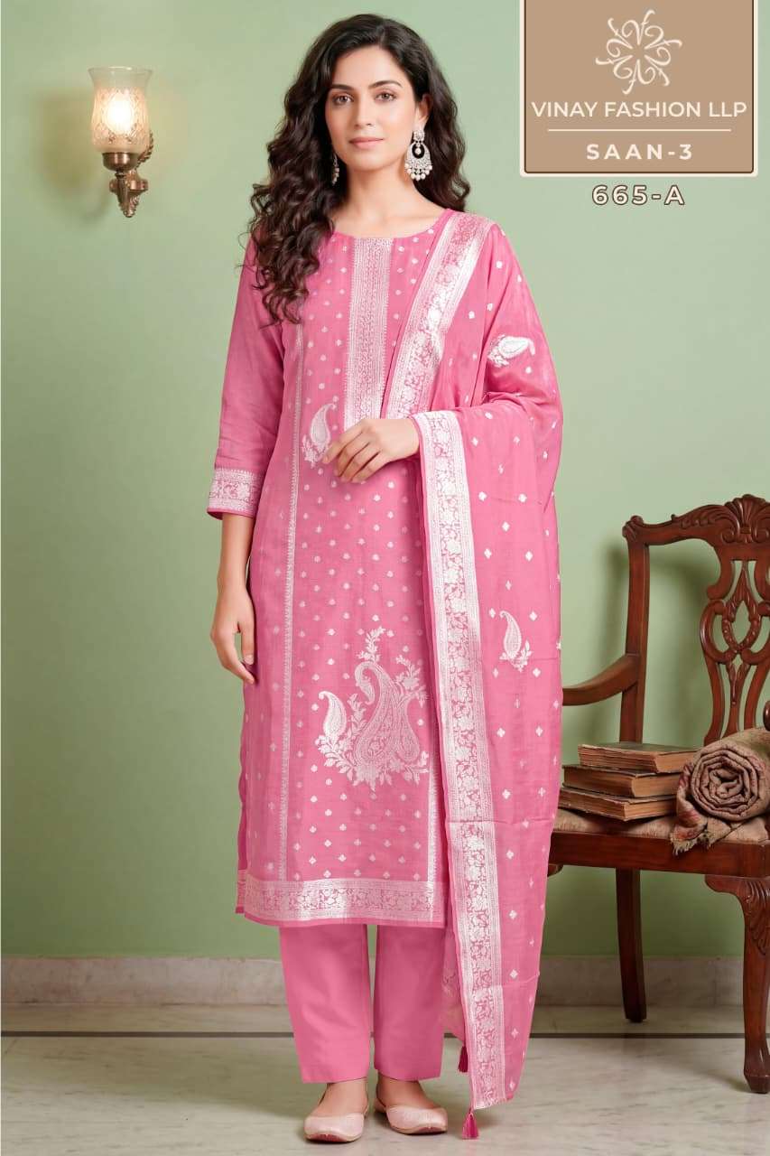 VINAY FASHION KULEESH SAAN VOL 3 VISCOSE DESIGNER WORK FESTIVE WEAR LADIES SUIT
