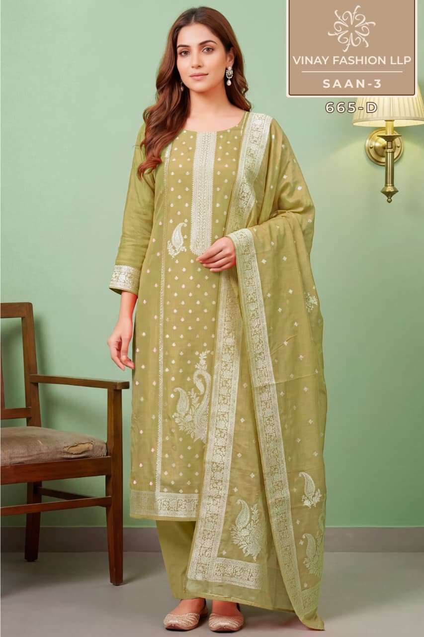 VINAY FASHION KULEESH SAAN VOL 3 VISCOSE DESIGNER WORK FESTIVE WEAR LADIES SUIT