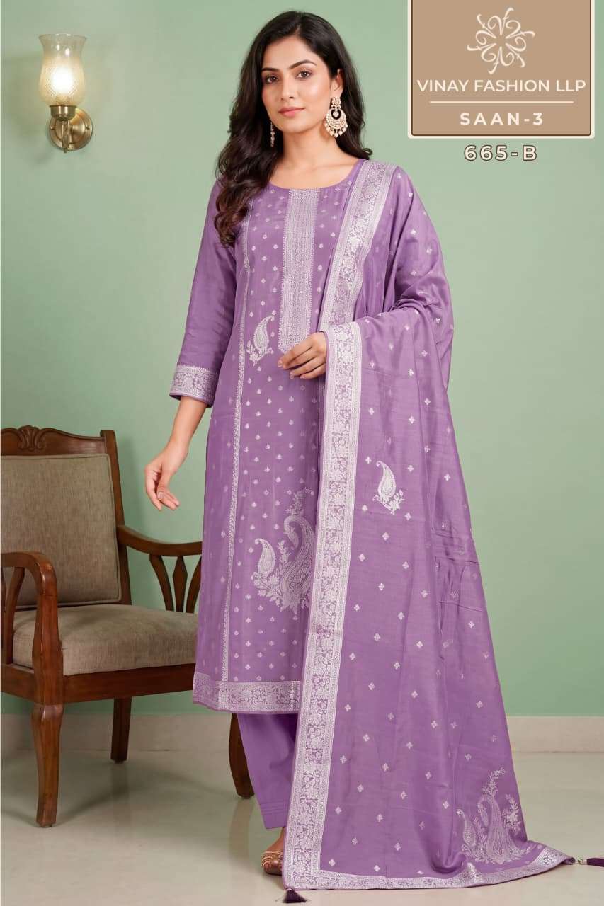 VINAY FASHION KULEESH SAAN VOL 3 VISCOSE DESIGNER WORK FESTIVE WEAR LADIES SUIT