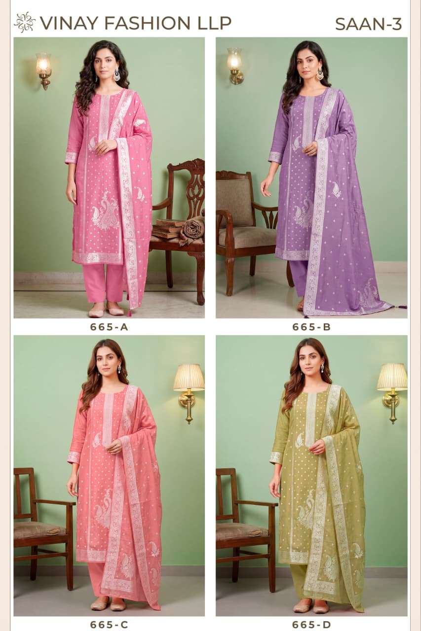 VINAY FASHION KULEESH SAAN VOL 3 VISCOSE DESIGNER WORK FESTIVE WEAR LADIES SUIT