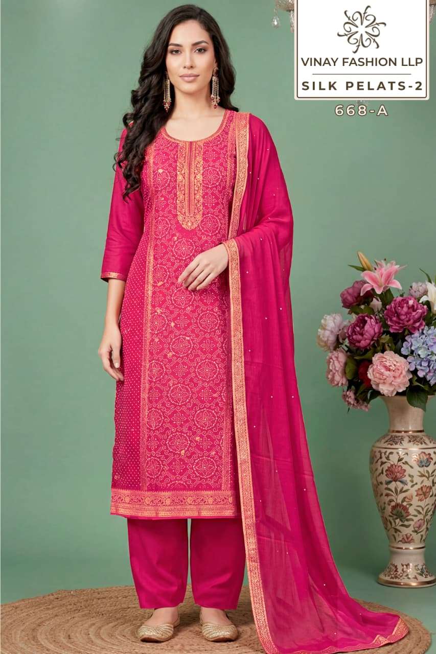 VINAY FASHION KULEESH SILK PETALS VOL 2 SILK DESIGNER WORK SUIT