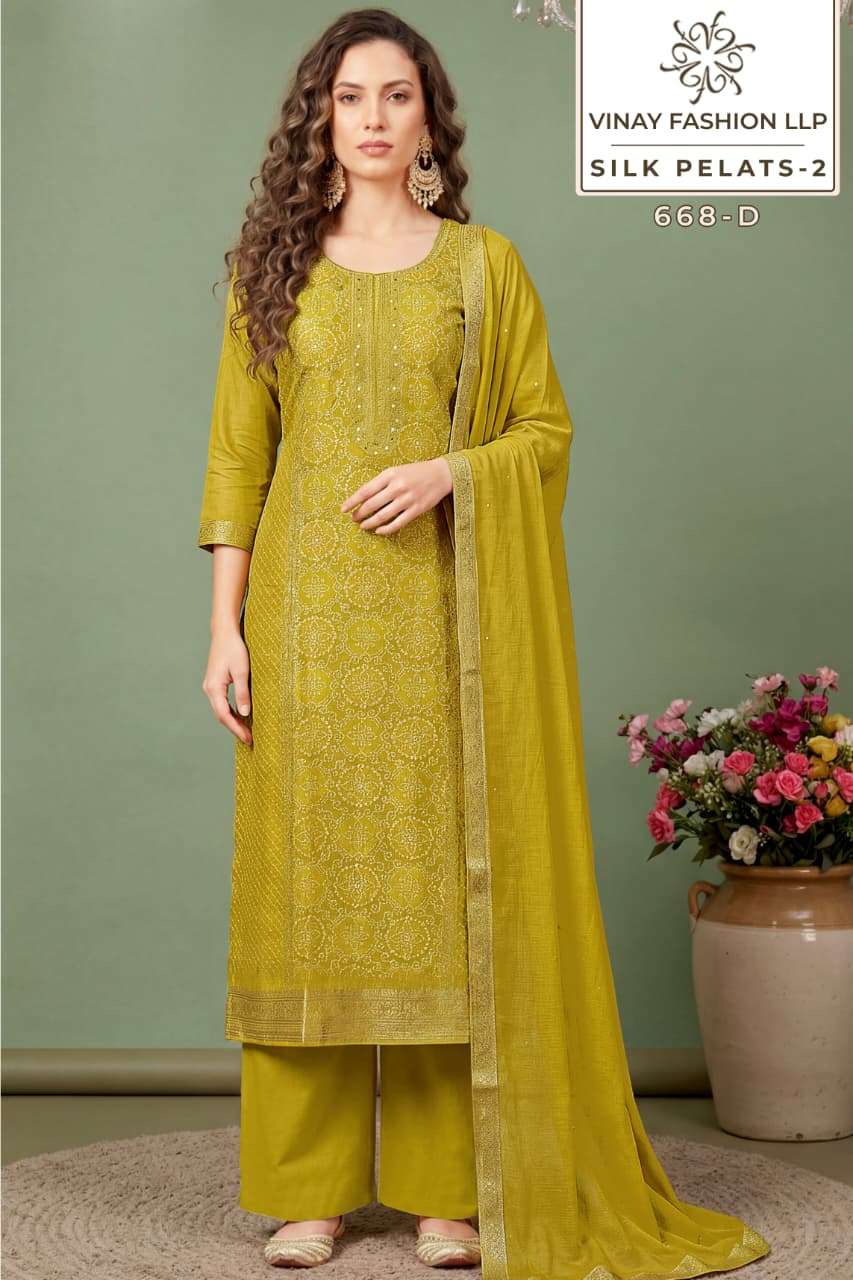 VINAY FASHION KULEESH SILK PETALS VOL 2 SILK DESIGNER WORK SUIT