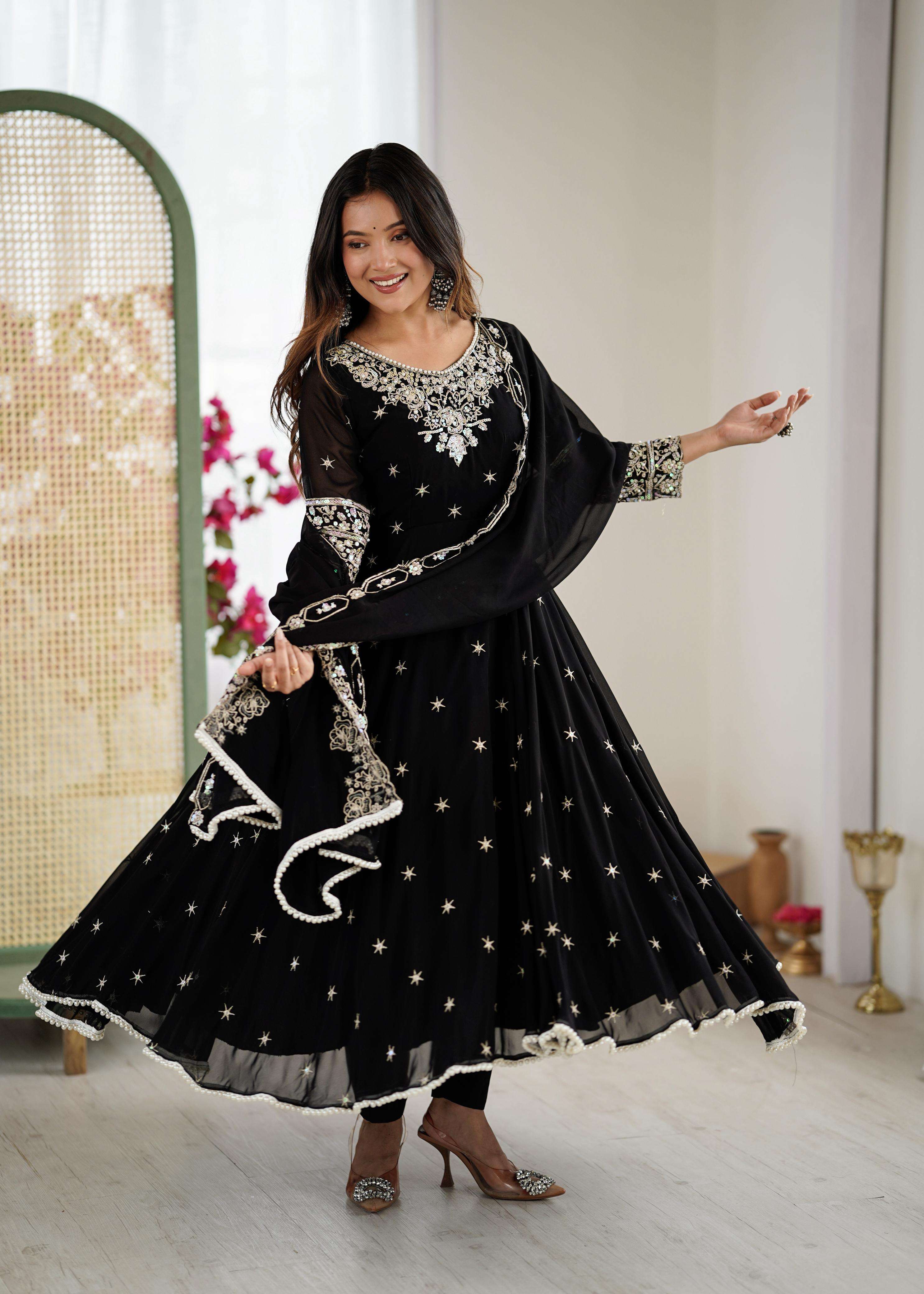 ZF 5012 GEORGETTE DESIGNER PARTY WEAR ANARKALI GOWN DRESS