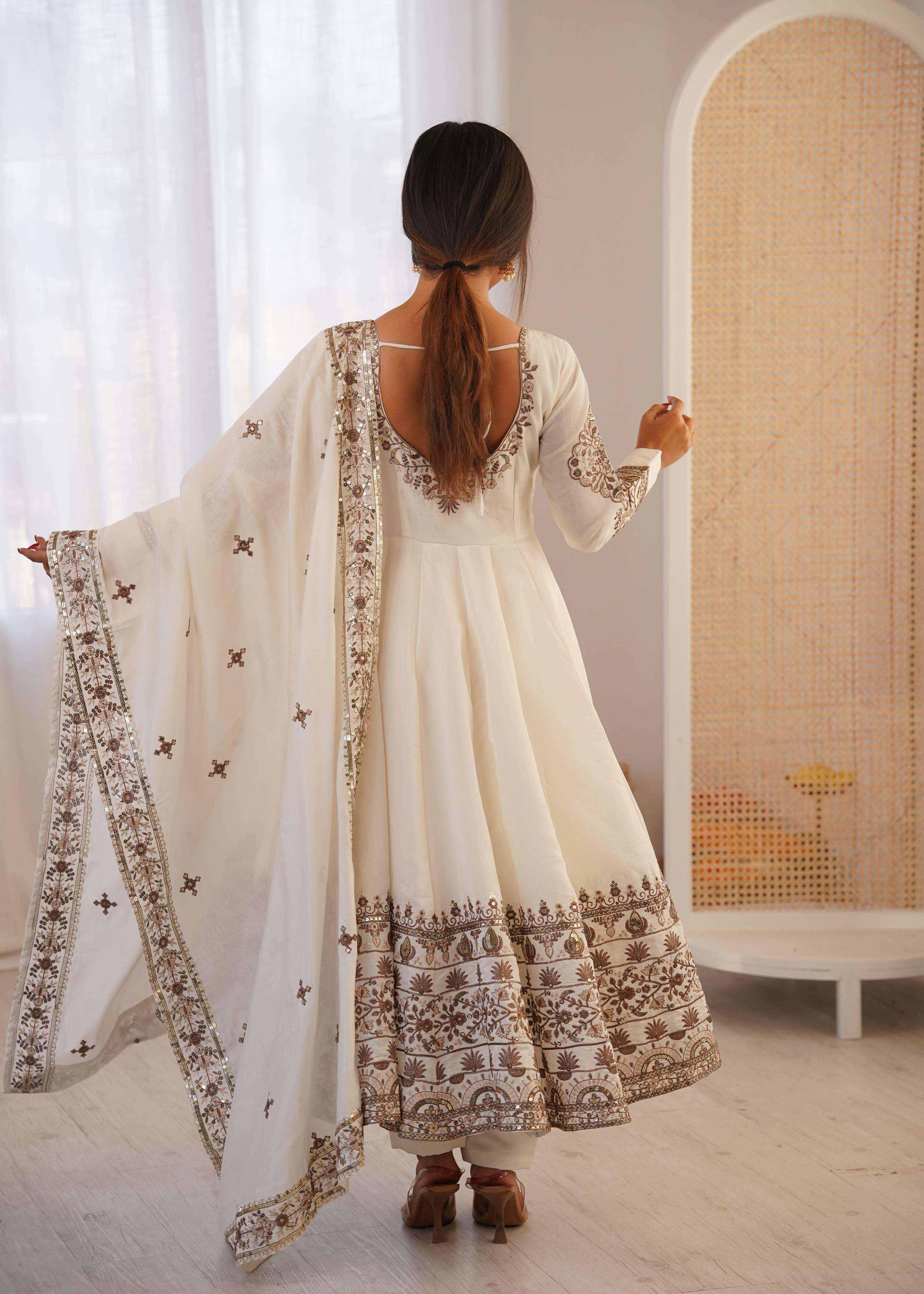 ZF 5016 SILK DESIGNER PARTY WEAR ANARKALI GOWN BOTTOM AND DUPATTA SET 