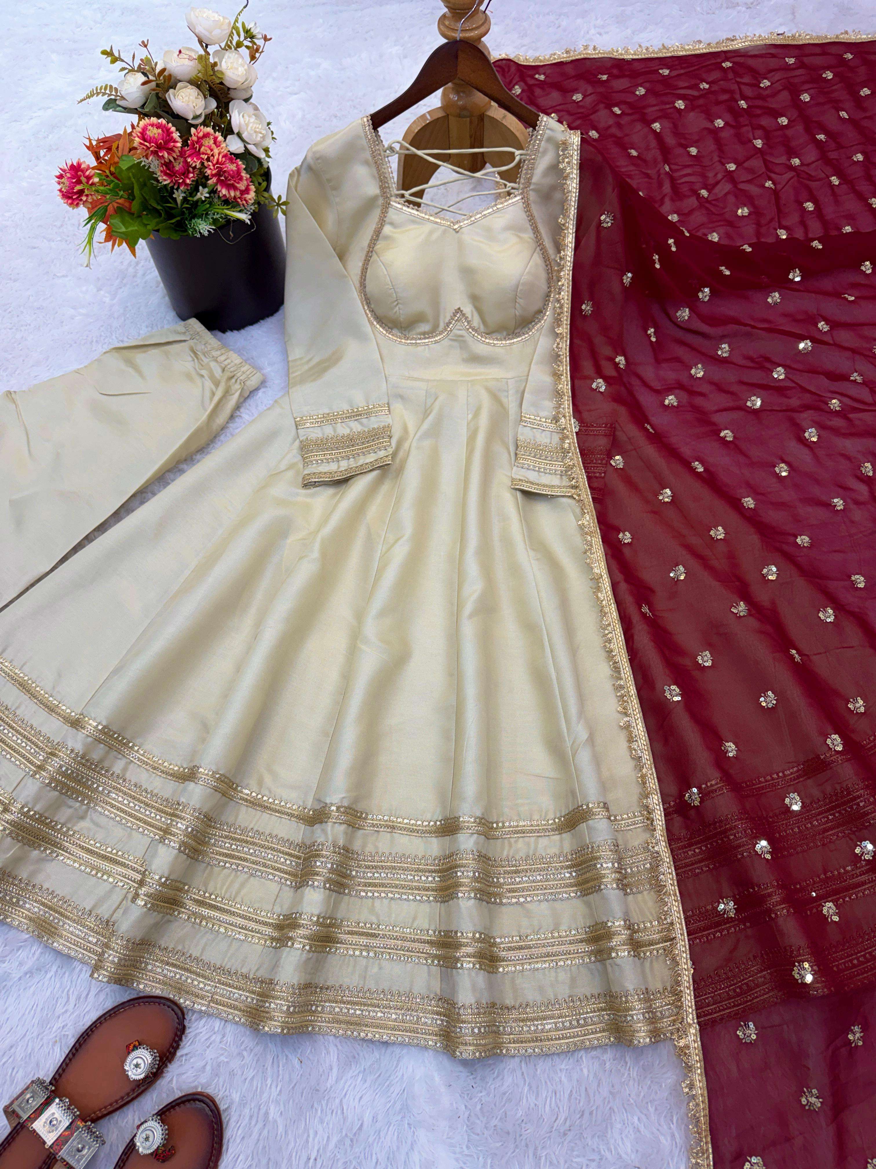ZF 5017 COSMOS FABRIC DESIGNER PARTY WEAR GOWN BOTTOM AND DUPATTA SET