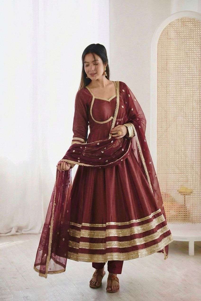 ZF 5017 COSMOS FABRIC DESIGNER PARTY WEAR GOWN BOTTOM AND DUPATTA SET