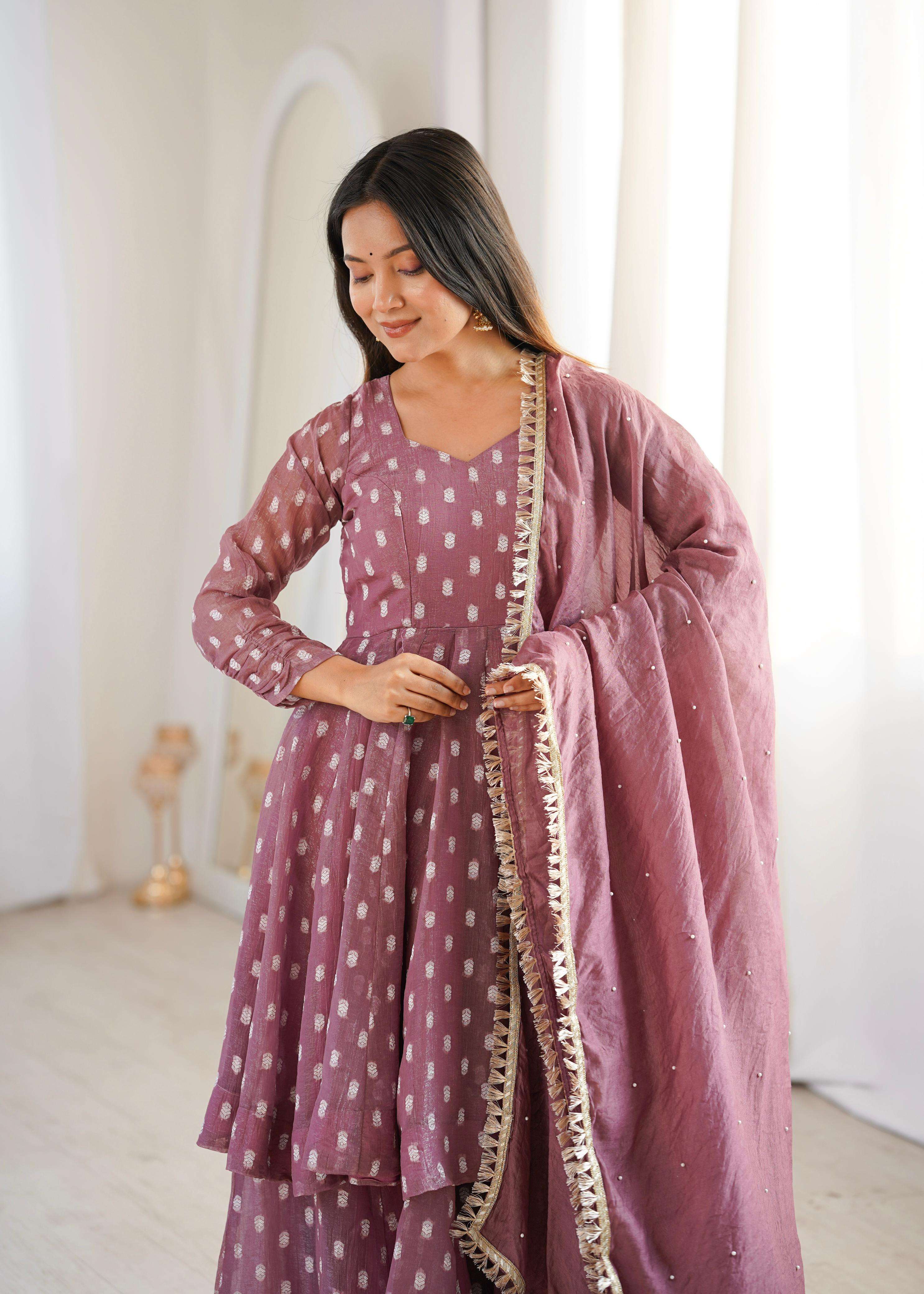 ZF 5022 SILK DESIGNER PREETY LOOKS PARTY WEAR LADIES SHARARA SUIT