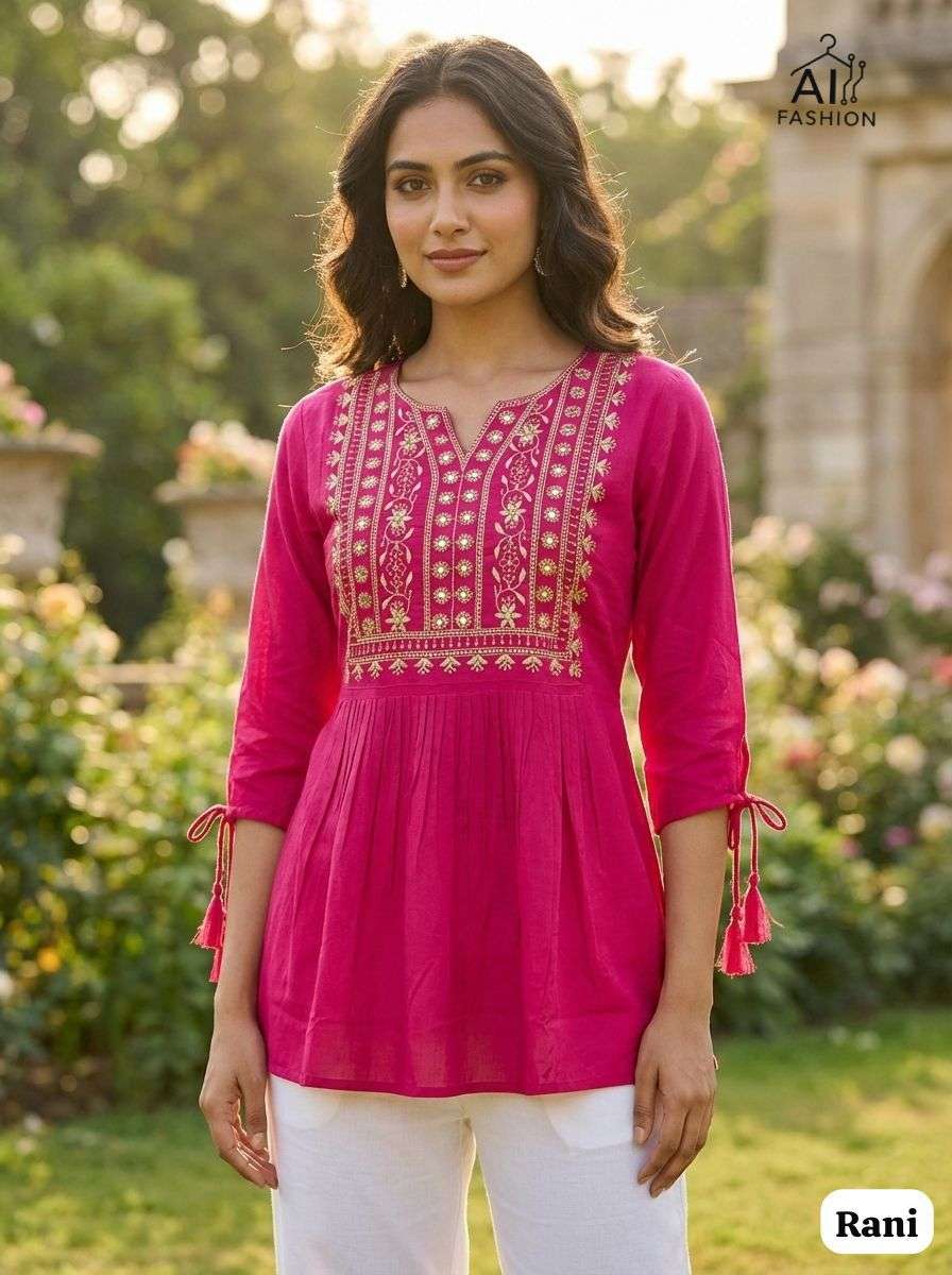 AI FASHION CHARMI VOL 5 RAYON FANCY WORKS LADIES TOPS COLLECTION 