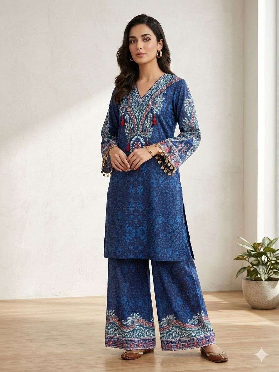BE 468 CREPE SILK  DESIGNER PRINTED CO-ORD SET