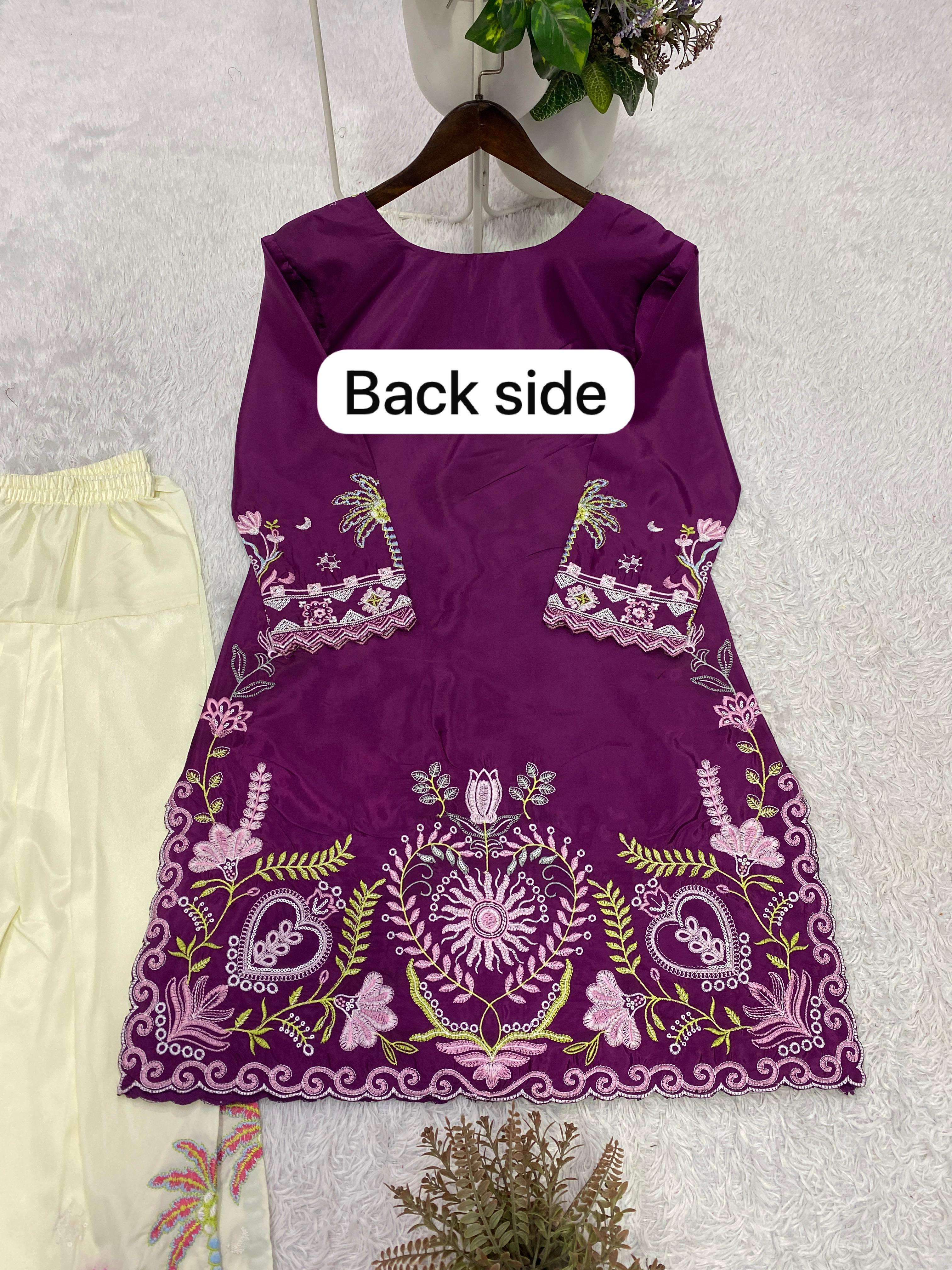 BE 470 CREPE SILK DESIGNER EMBROIDERED CO-ORD SET