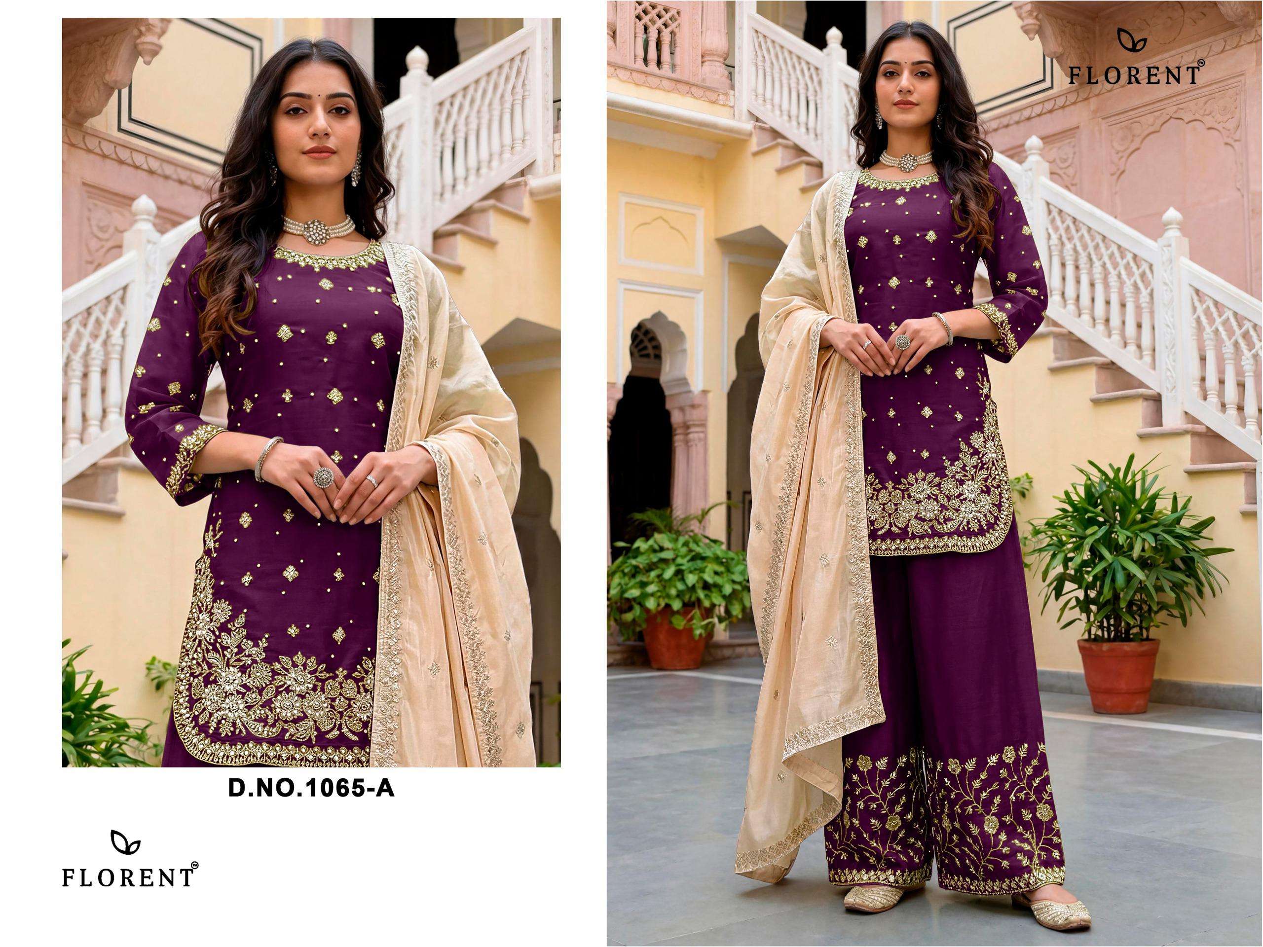 FLORENT D NO 1065 JIMMY SILK EMBROIDERY DESIGNER READY MADE PAKISTANI SUIT