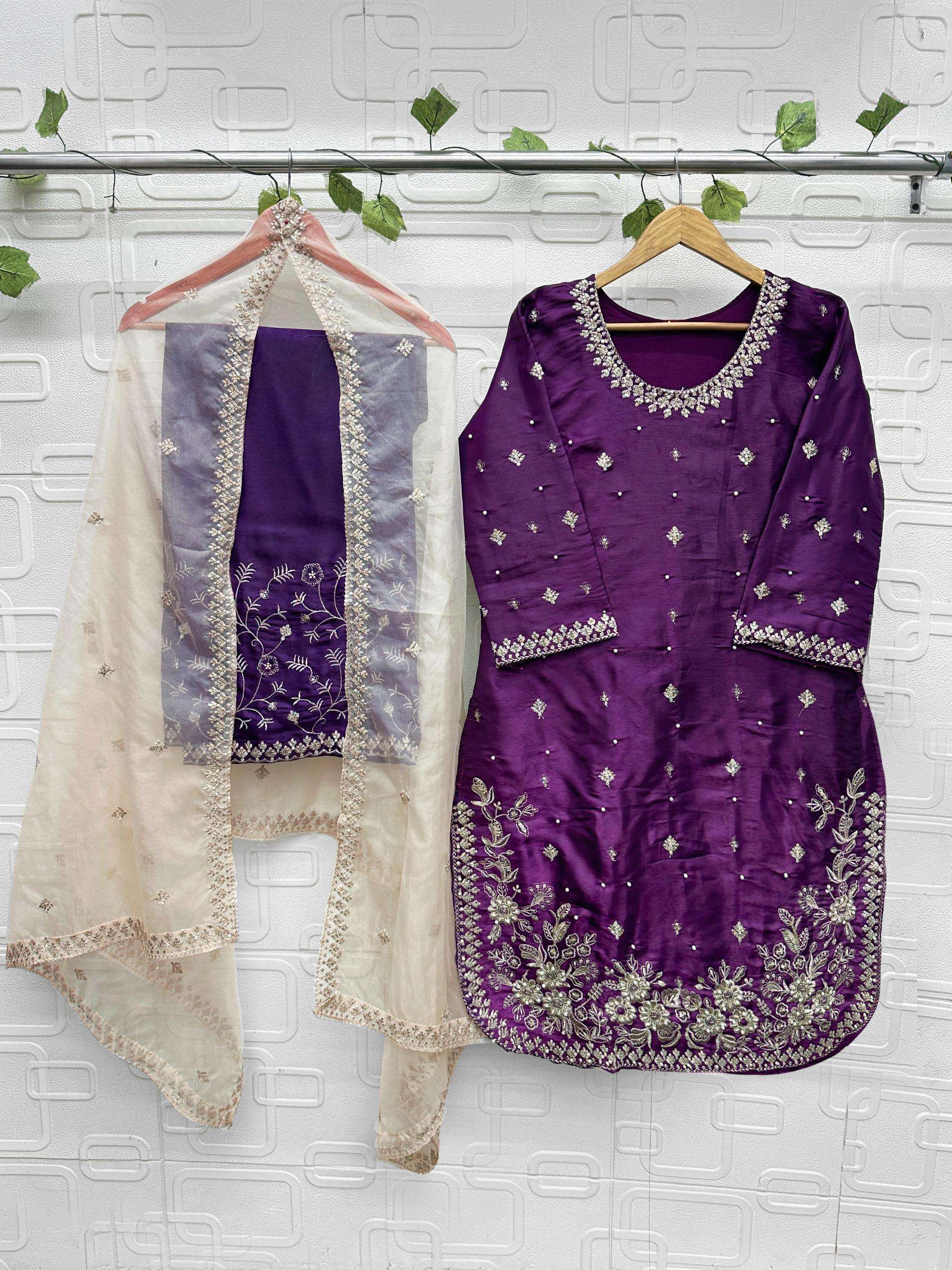 FLORENT D NO 1065 JIMMY SILK EMBROIDERY DESIGNER READY MADE PAKISTANI SUIT