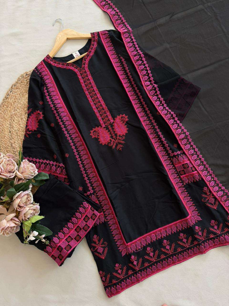 FLORENT D NO 1091 RAYON HEAVY EMBROIDERY WORK READY MADE SUIT