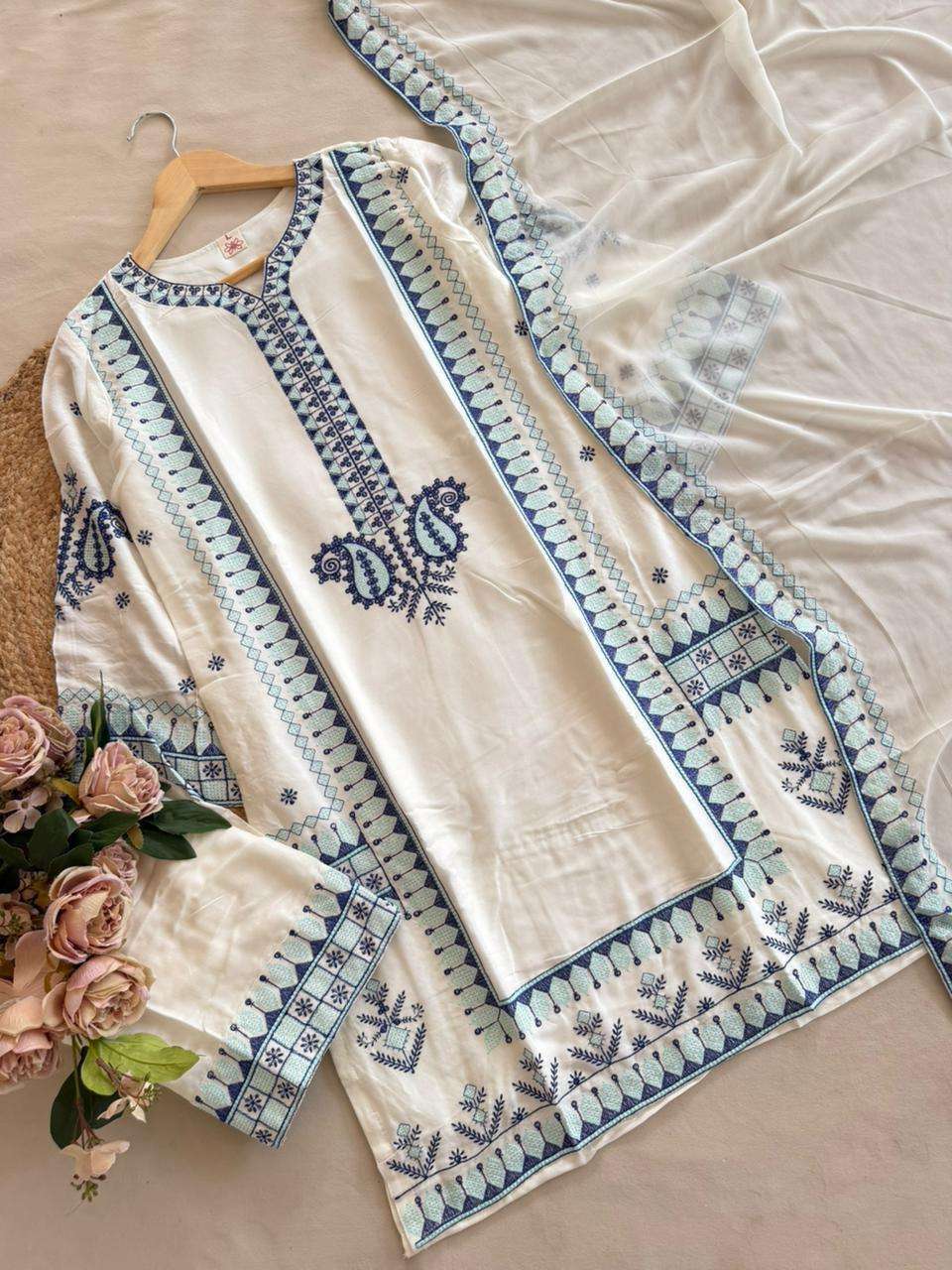 FLORENT D NO 1091 RAYON HEAVY EMBROIDERY WORK READY MADE SUIT