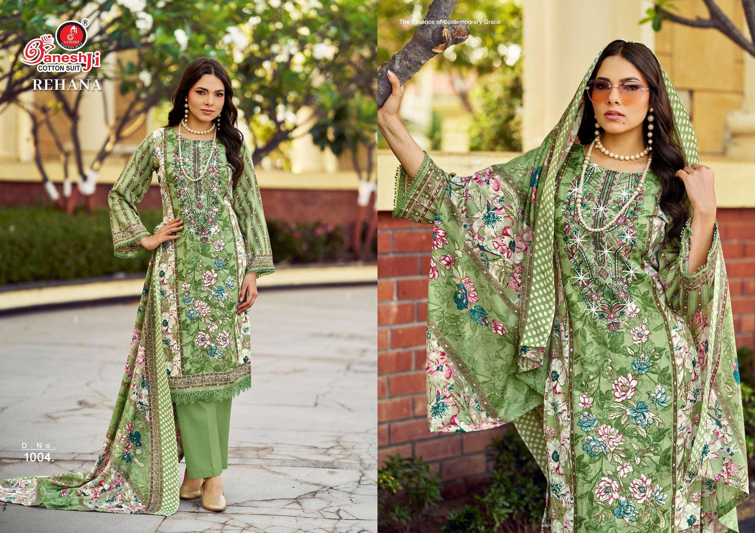 GANESHJI COTTON SUIT REHANA VOL 1 COTTON FANCY WORK SUITS 