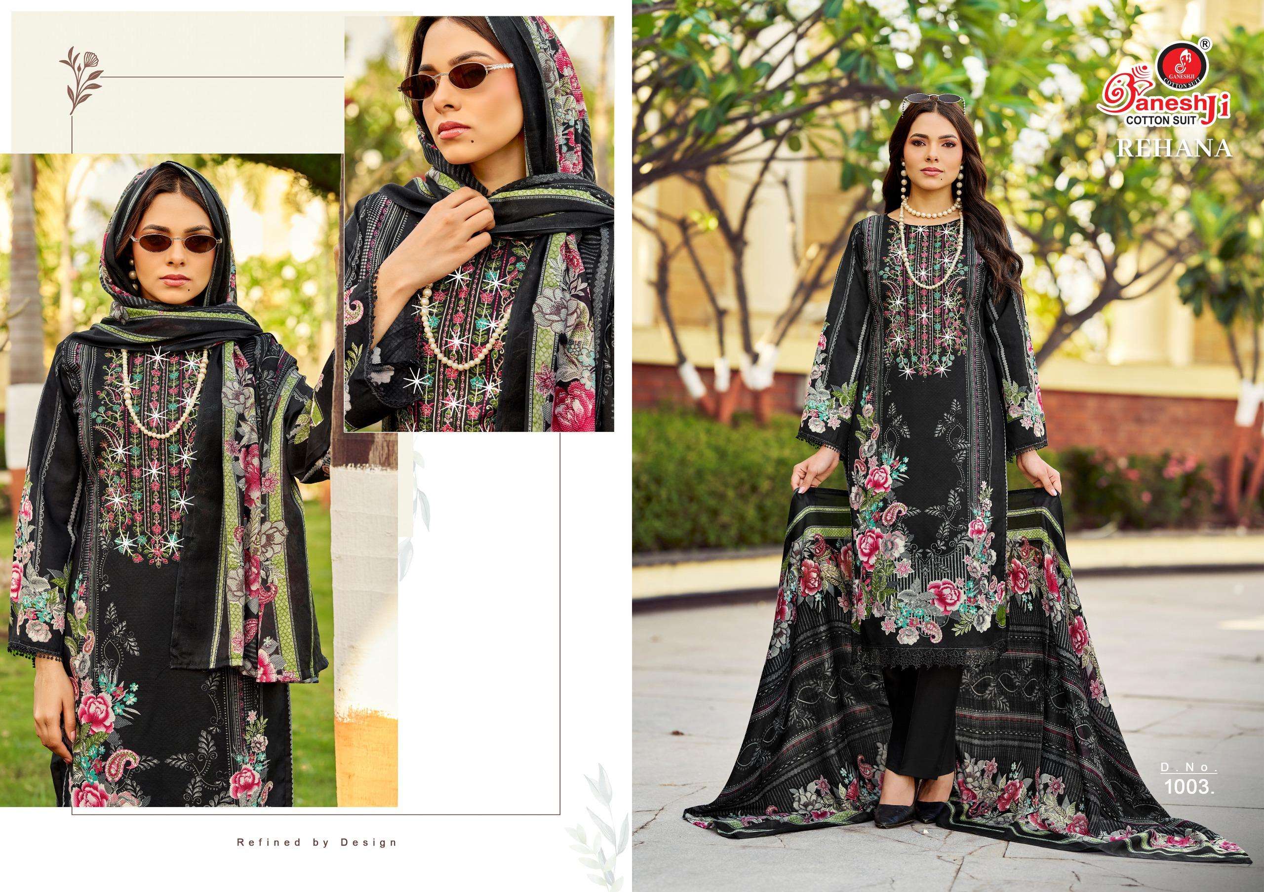 GANESHJI COTTON SUIT REHANA VOL 1 COTTON FANCY WORK SUITS 