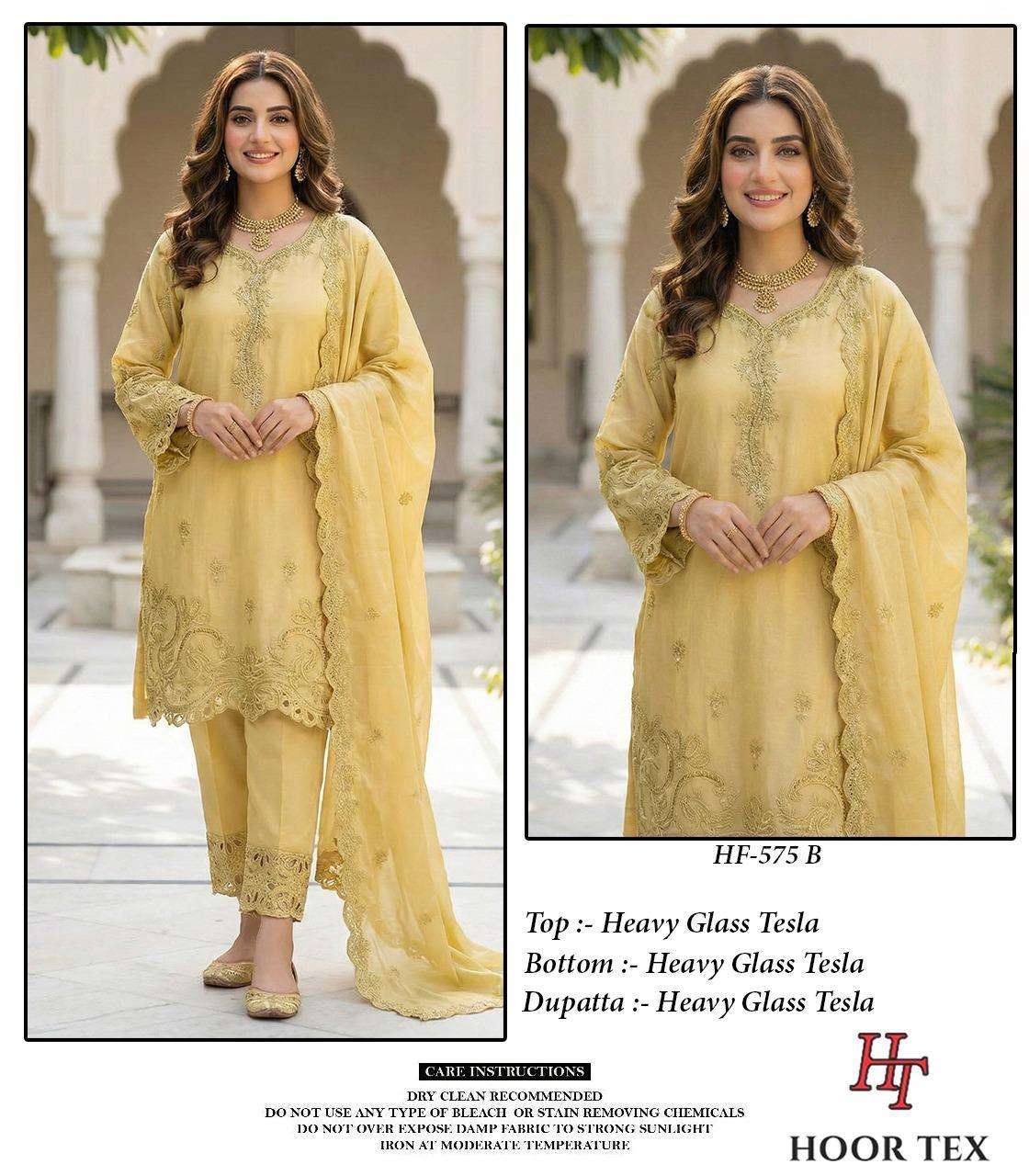 HOOR TEX HF 575 BEAUTIFUL DESIGNER WORK READY MADE PAKISTANI SUIT