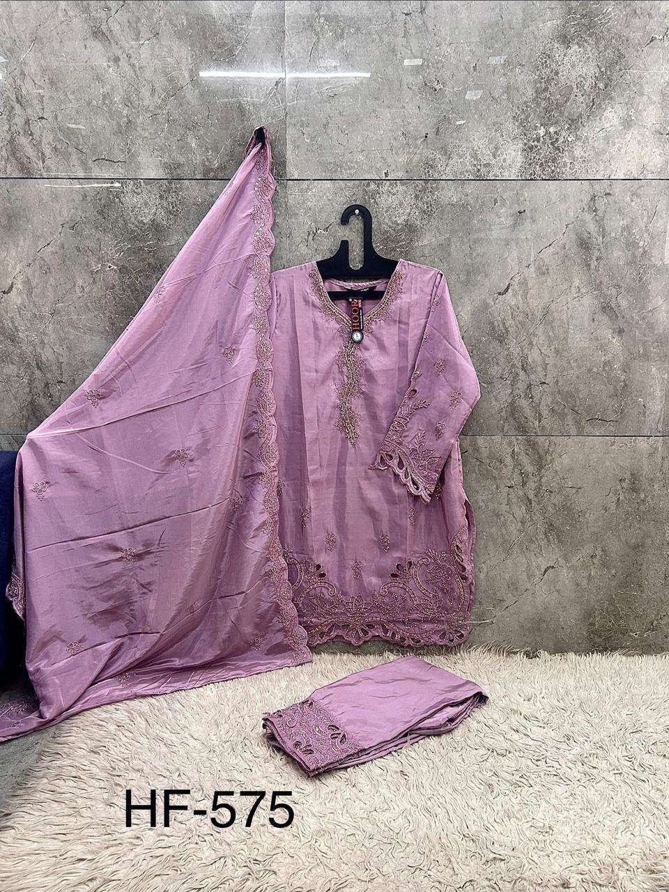 HOOR TEX HF 575 BEAUTIFUL DESIGNER WORK READY MADE PAKISTANI SUIT