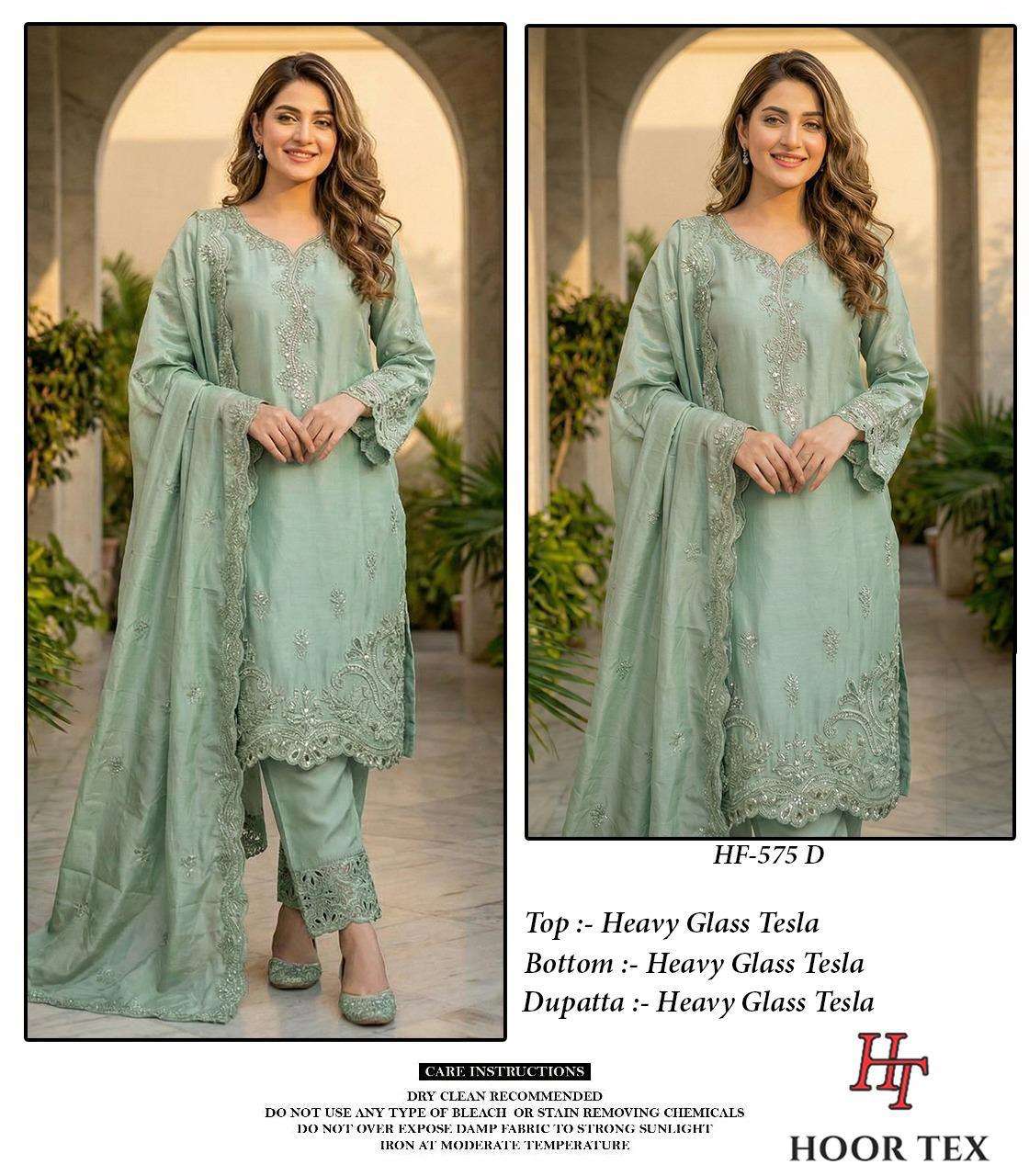 HOOR TEX HF 575 BEAUTIFUL DESIGNER WORK READY MADE PAKISTANI SUIT