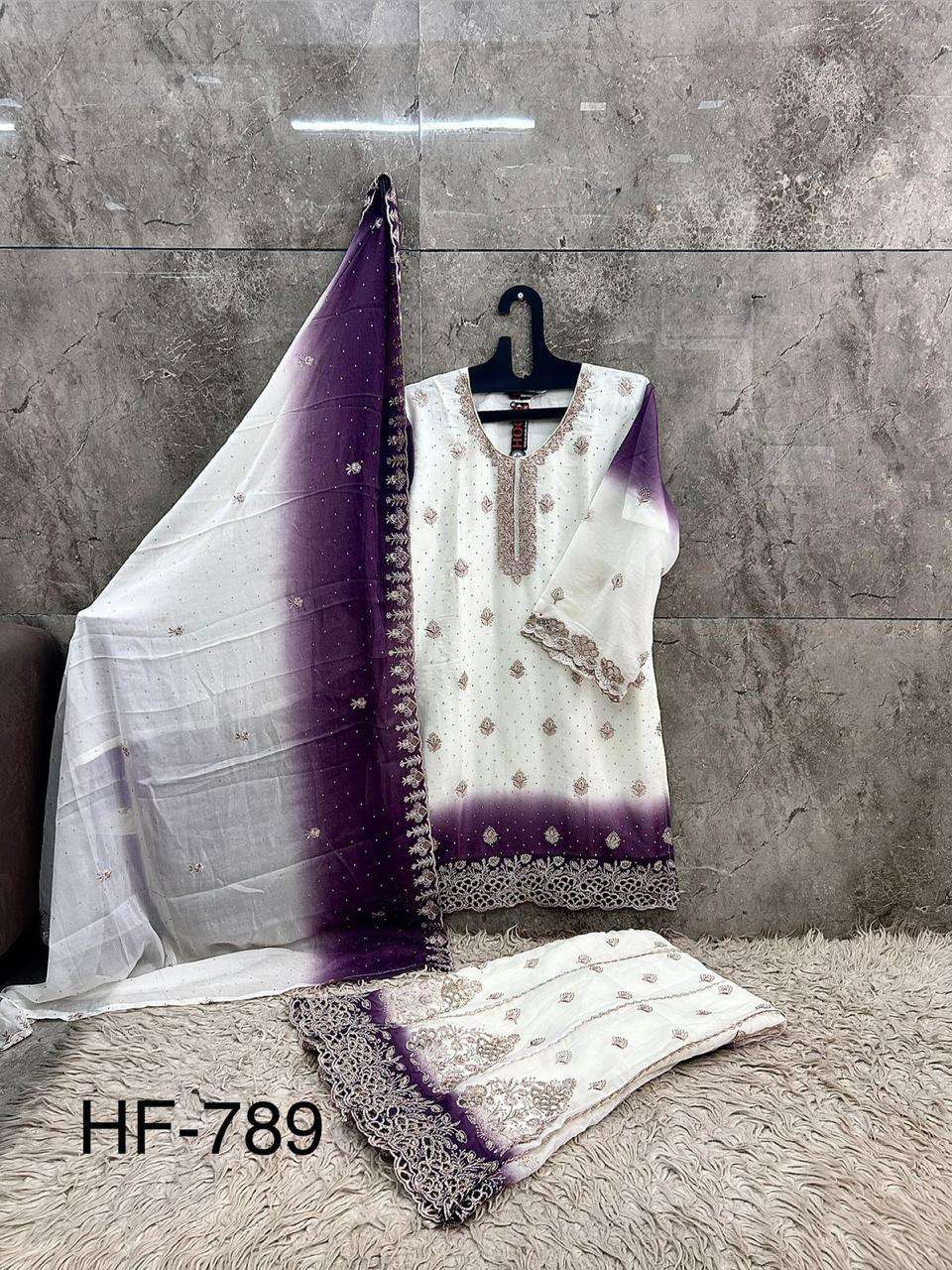 HOOR TEX HF 789 SHADED FABRIC BEAUTIFUL DESIGNER WORK READY MADE SUIT