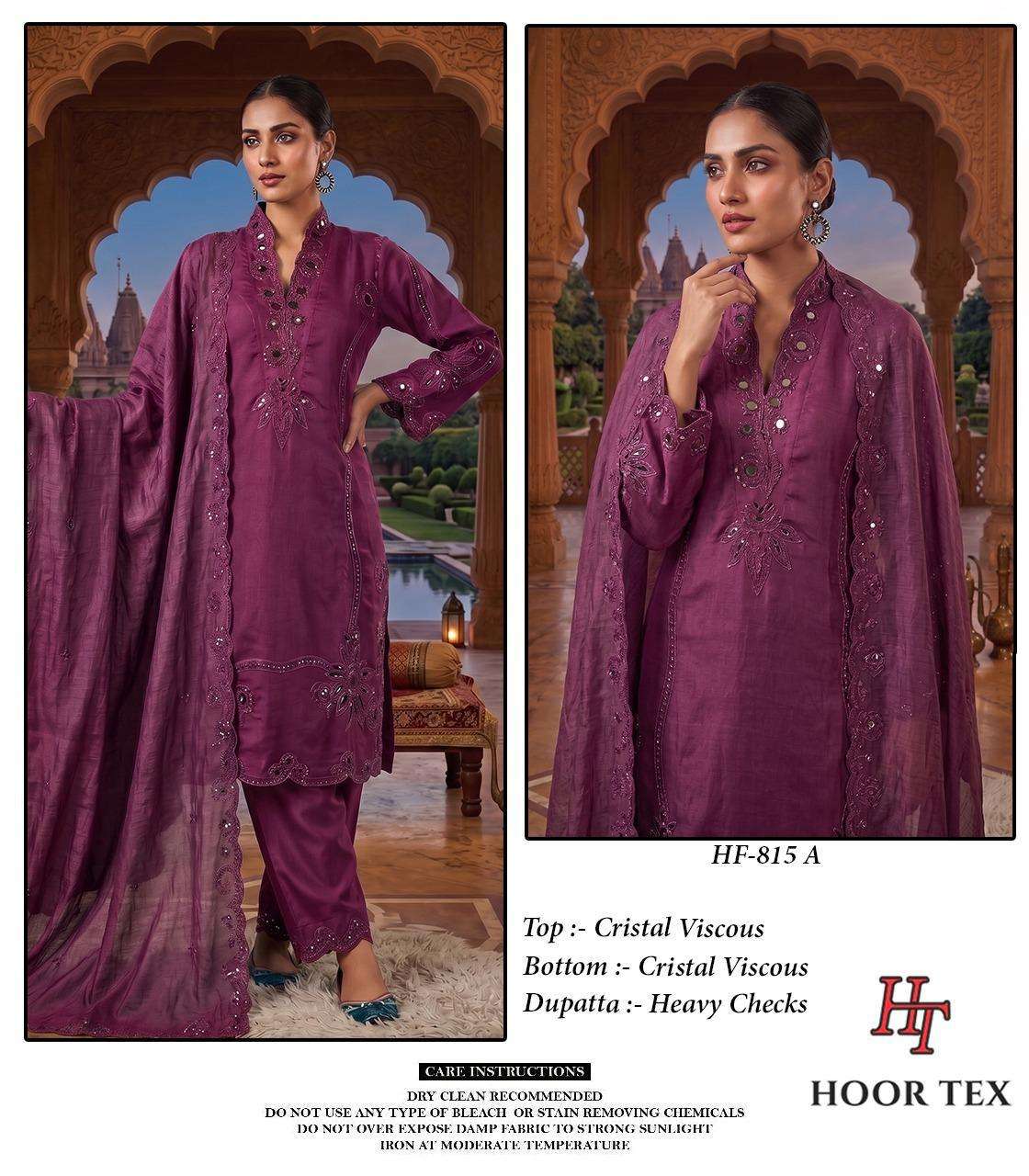 HOOR TEX HF 815 VISCOSE DESIGNER WORK READY MADE PAKISTANI SUIT
