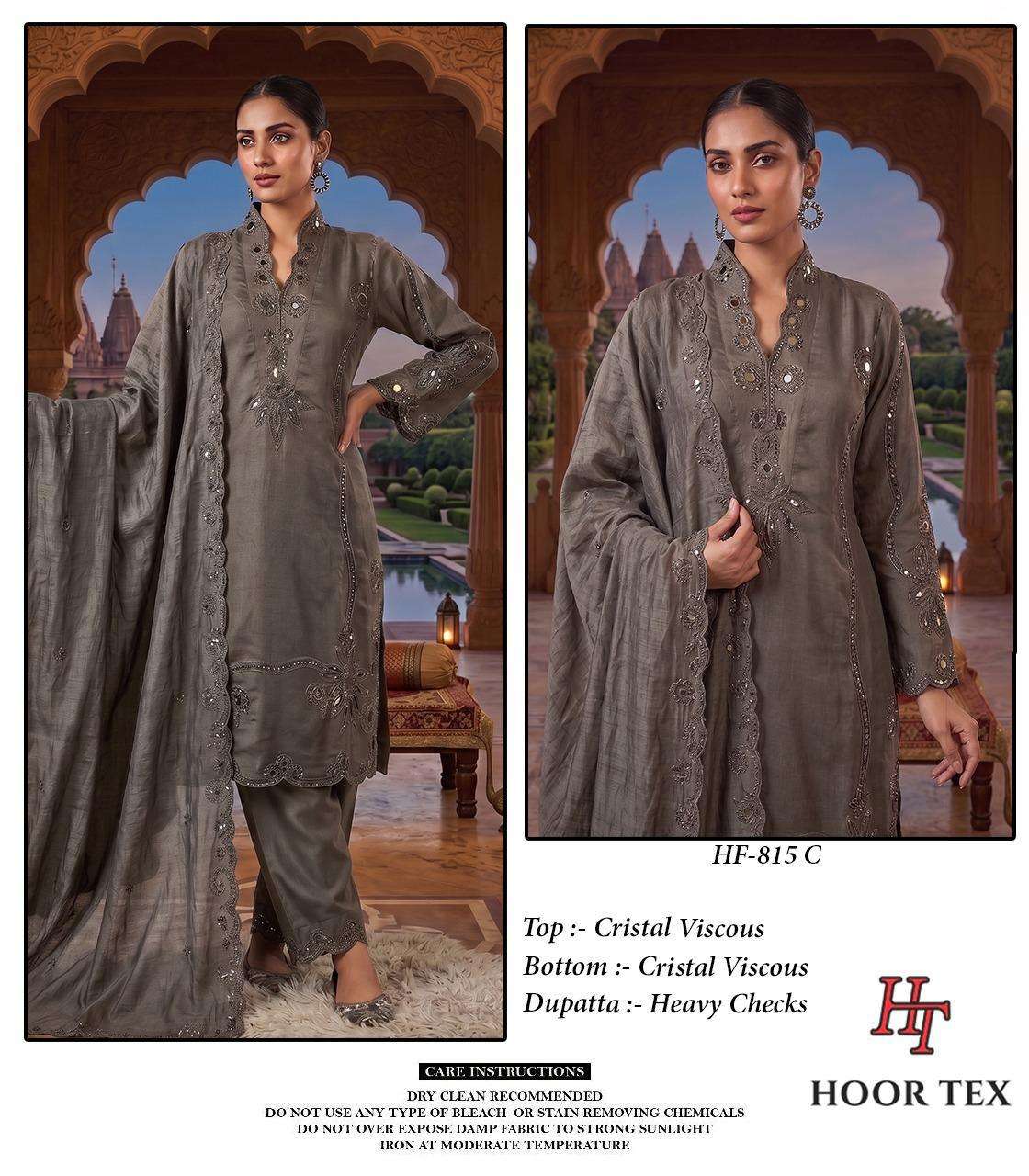 HOOR TEX HF 815 VISCOSE DESIGNER WORK READY MADE PAKISTANI SUIT
