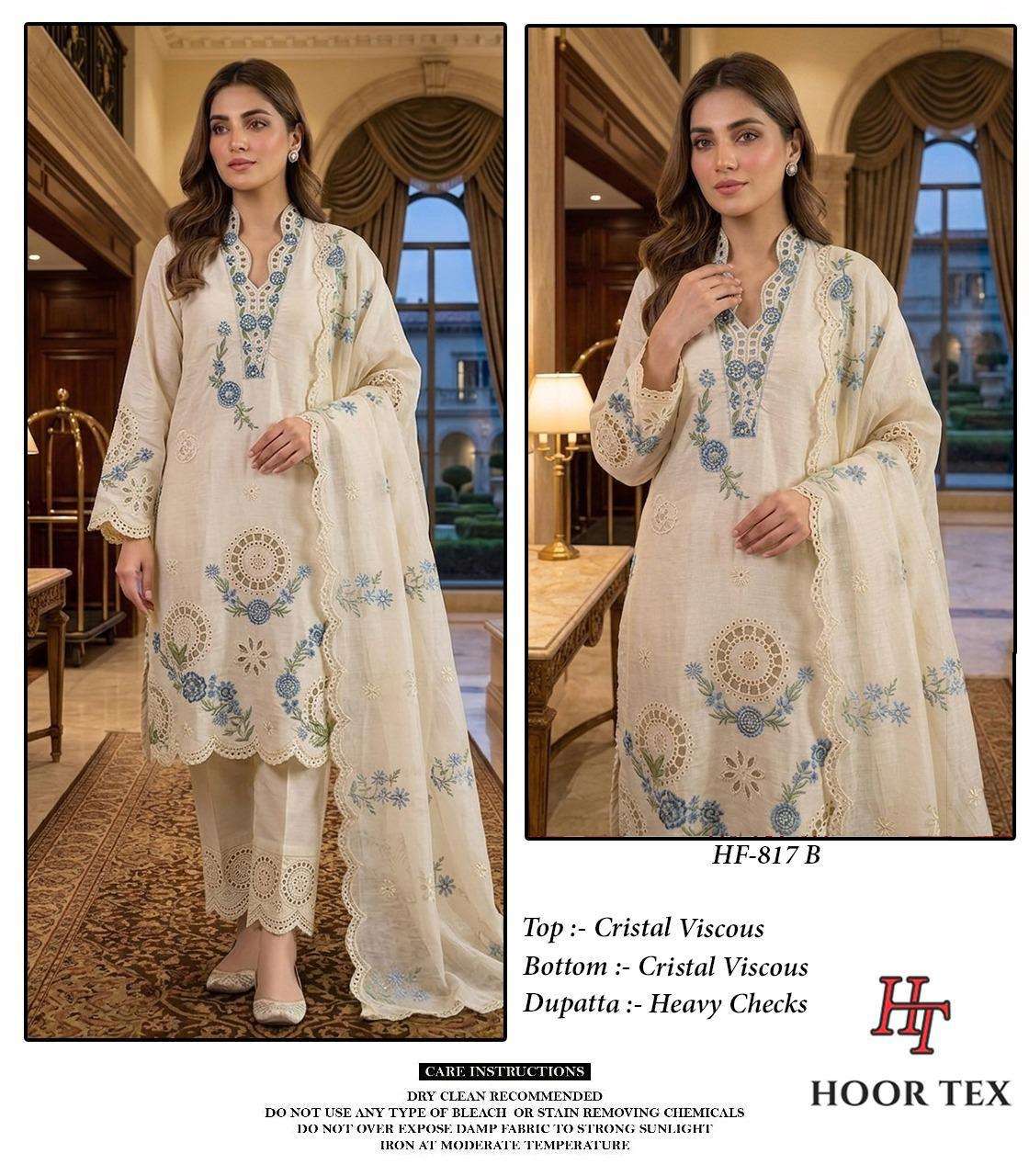 HOOR TEX HF 817 VISCOSE EMBROIDERED DESIGNER READY MADE PAKISTANI SUIT