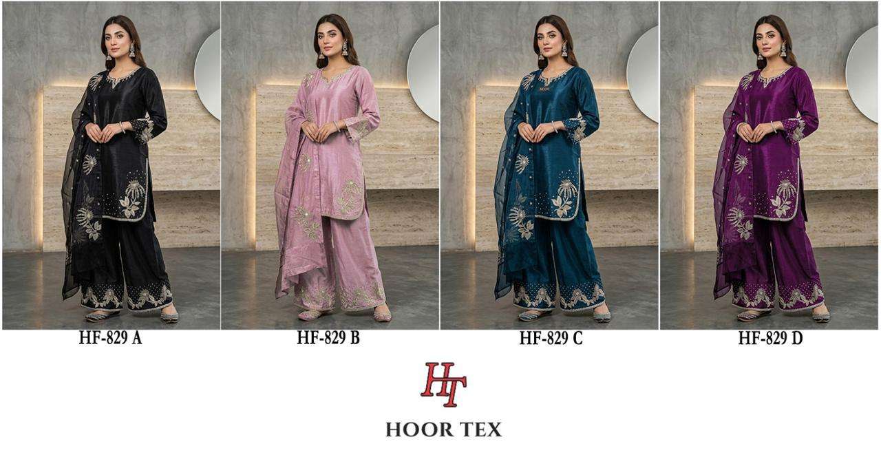HOOR TEX HF 829 JIMMY CHOO FABRIC BEAUTIFUL DESIGNER WORK READY MADE PAKISTANI SUIT