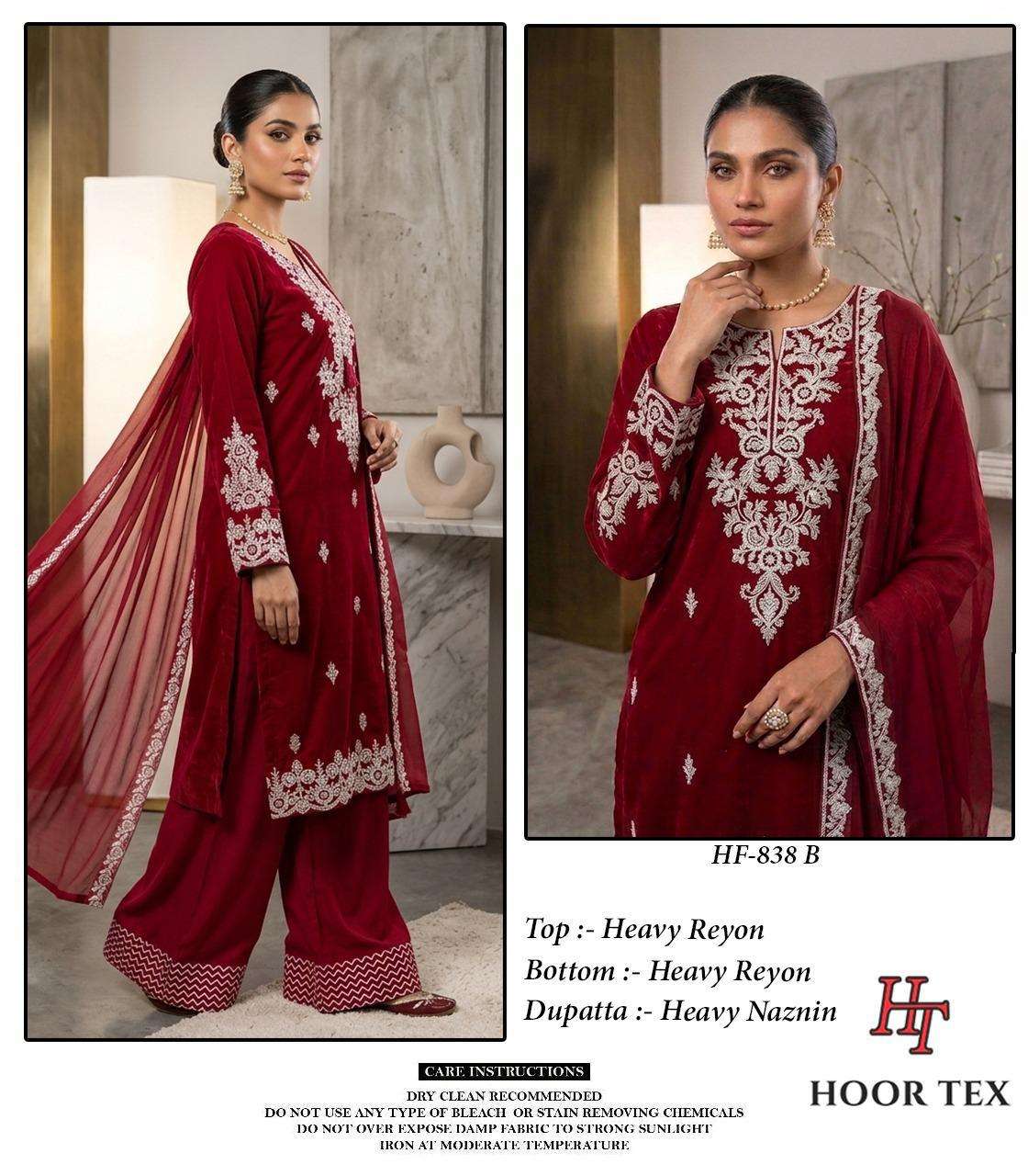 HOOR TEX HF 838 RAYON DESIGNER WORK READY MADE PAKISTANI STYLE SUIT