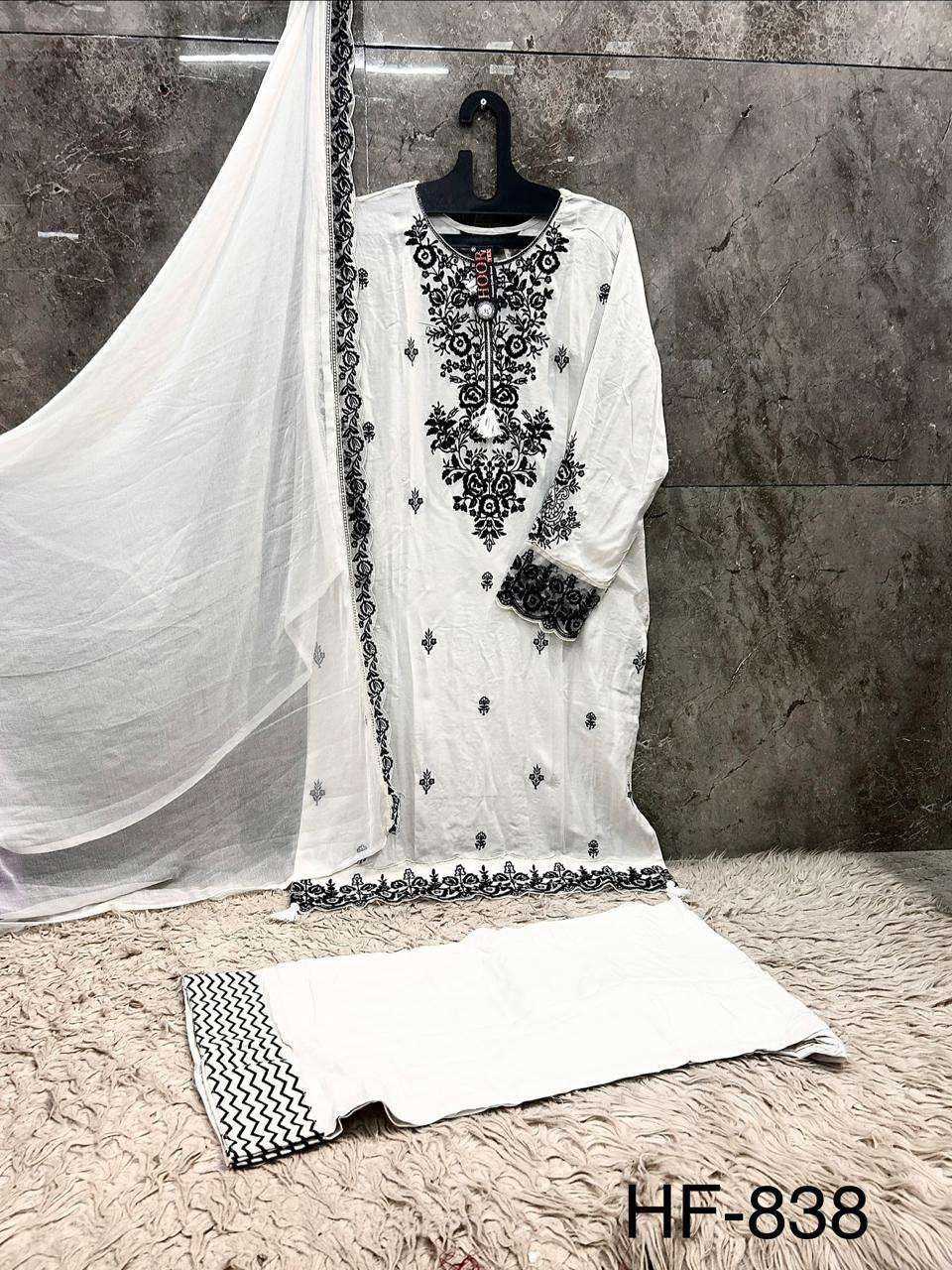 HOOR TEX HF 838 RAYON DESIGNER WORK READY MADE PAKISTANI STYLE SUIT