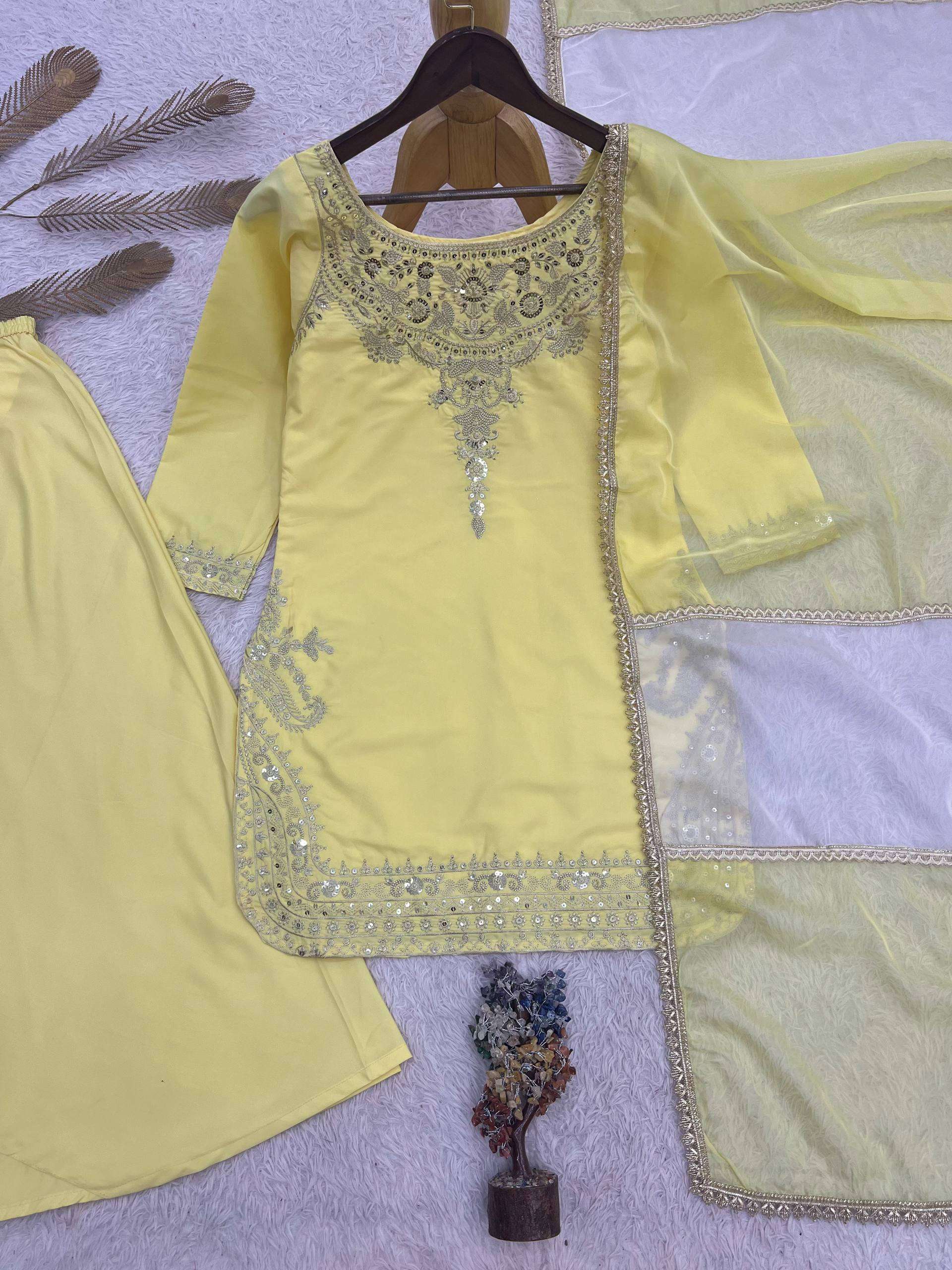 JD 646 CREPE SILK BEAUTIFUL DESIGNER LOOK PARTY WEAR LADIES SUIT