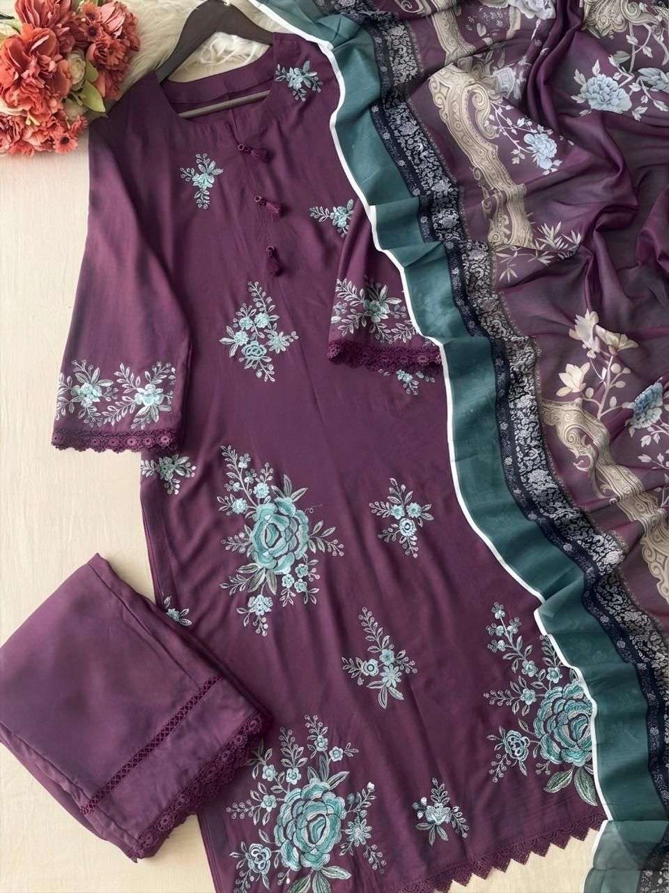 JOHRA TEX JT 194 E VISCOSE EMBROIDERY DESIGNER WORK SUIT