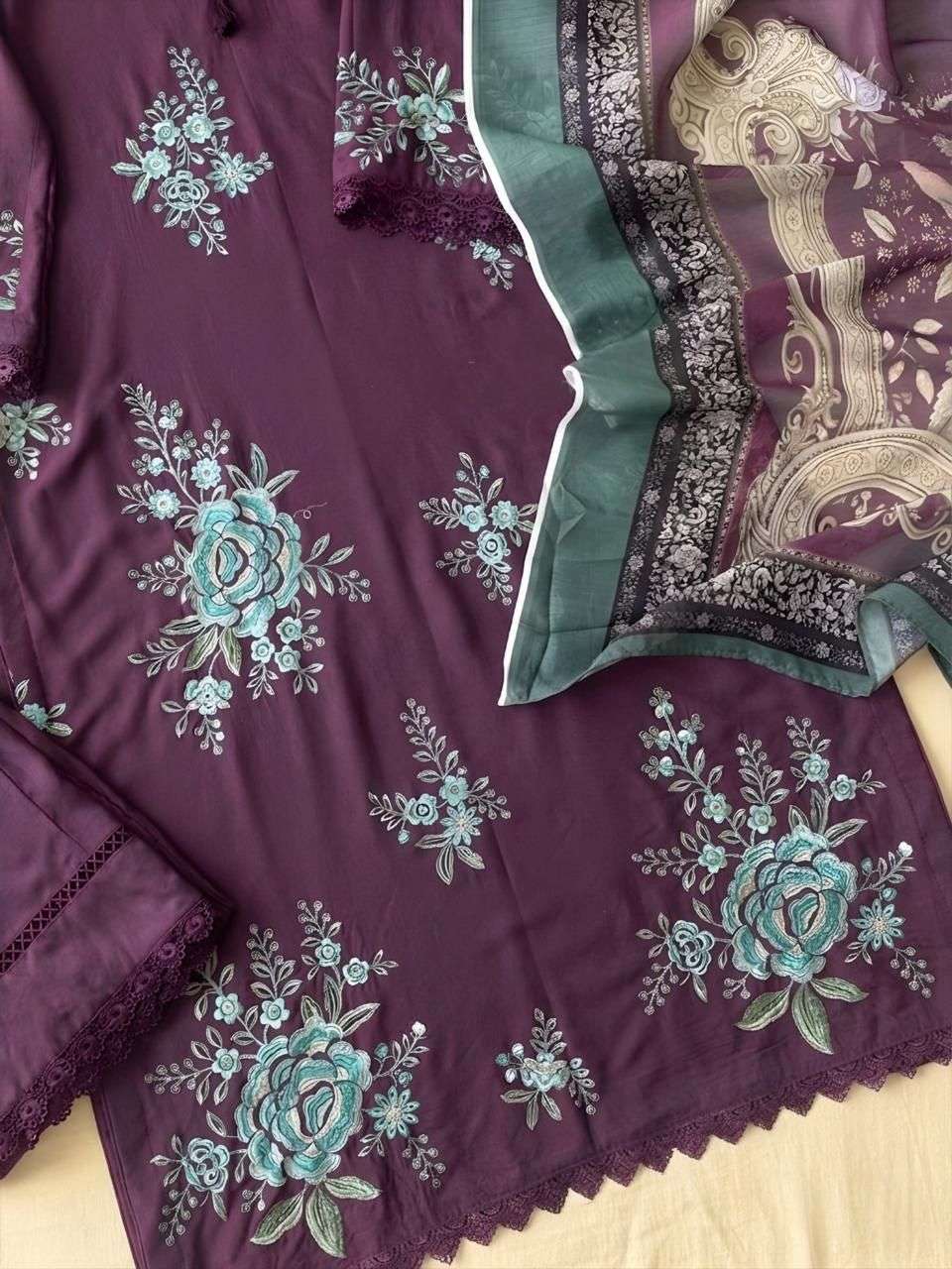 JOHRA TEX JT 194 E VISCOSE EMBROIDERY DESIGNER WORK SUIT
