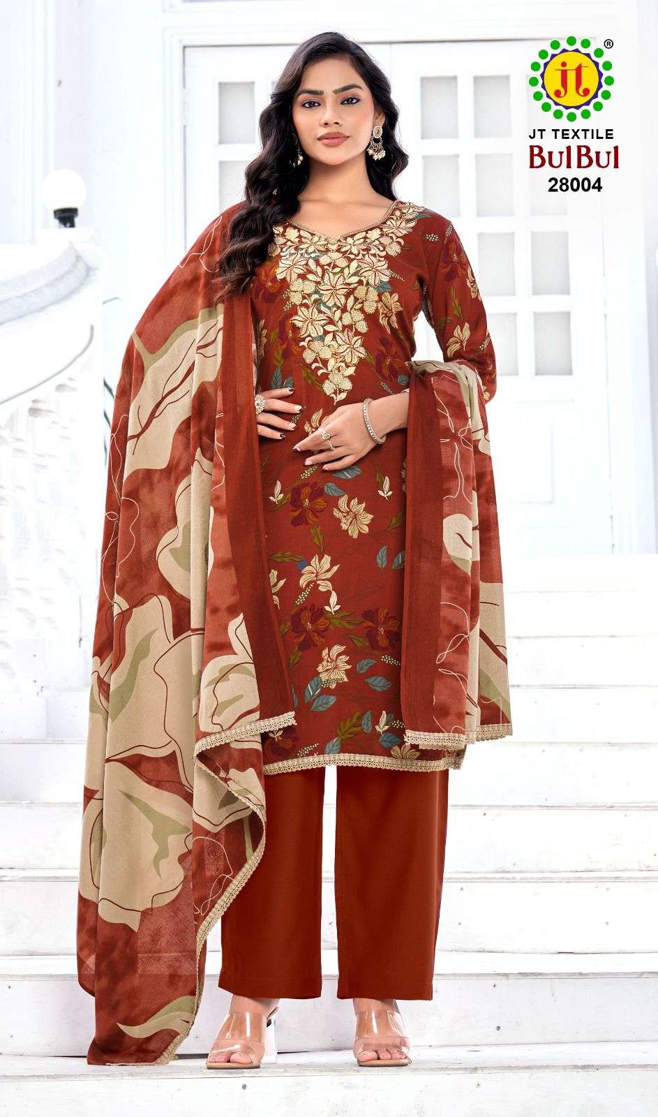 JT BULBUL VOL 28 RAYON FANCY WORKS LADIES SALWAR SUIT