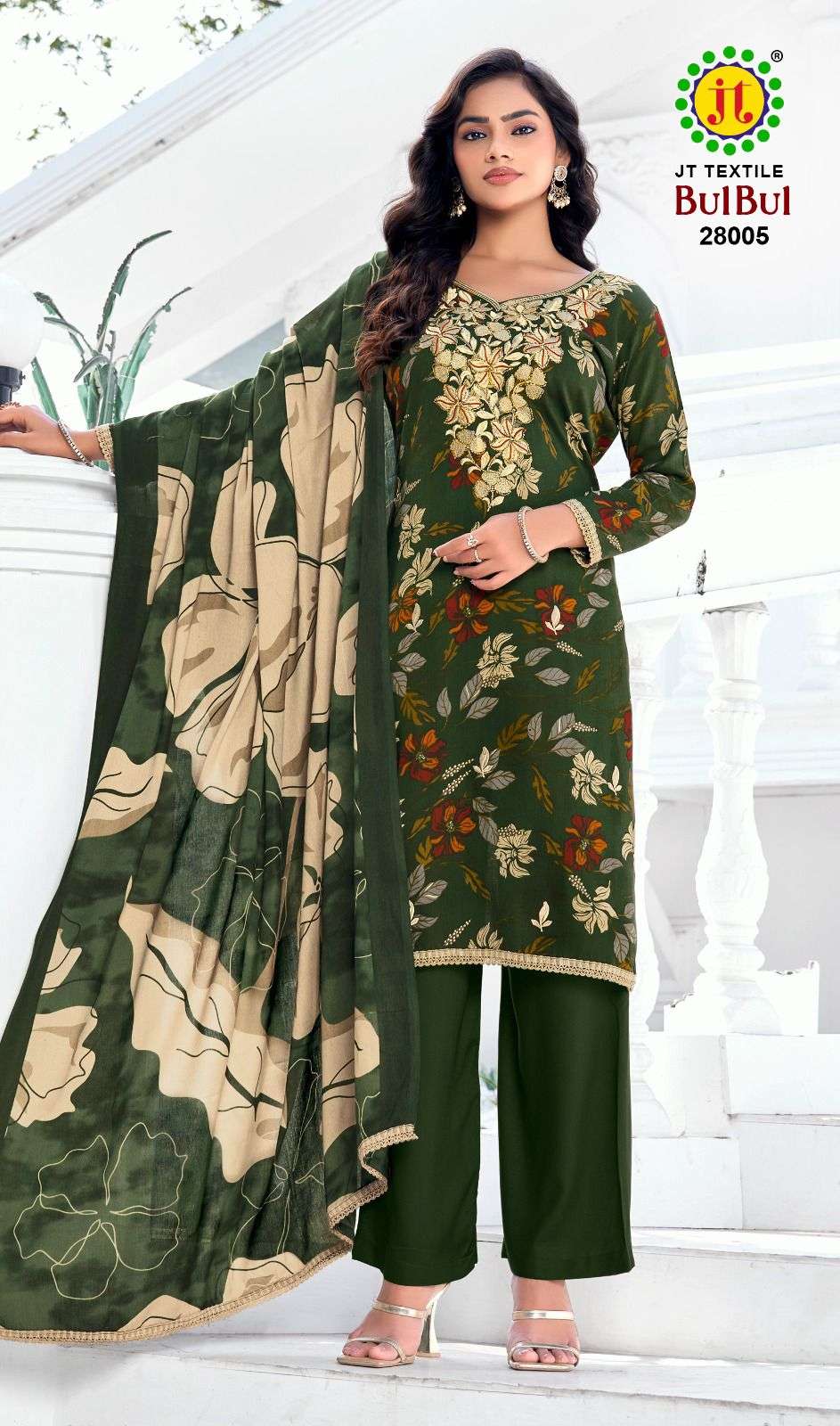 JT BULBUL VOL 28 RAYON FANCY WORKS LADIES SALWAR SUIT