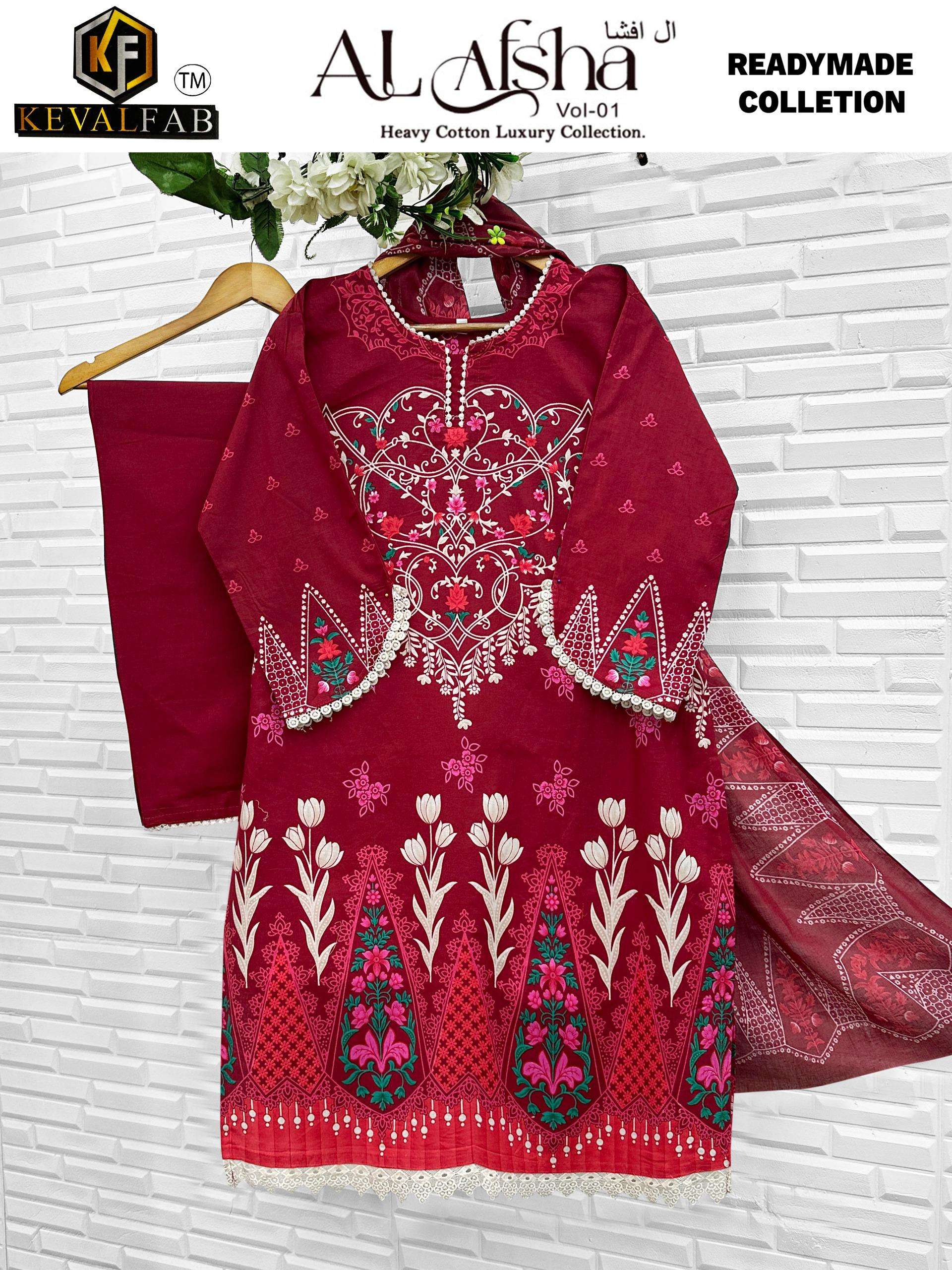 KEVAL FAB  AL AFSHA VOL 1 READY MADE COLLECTION 