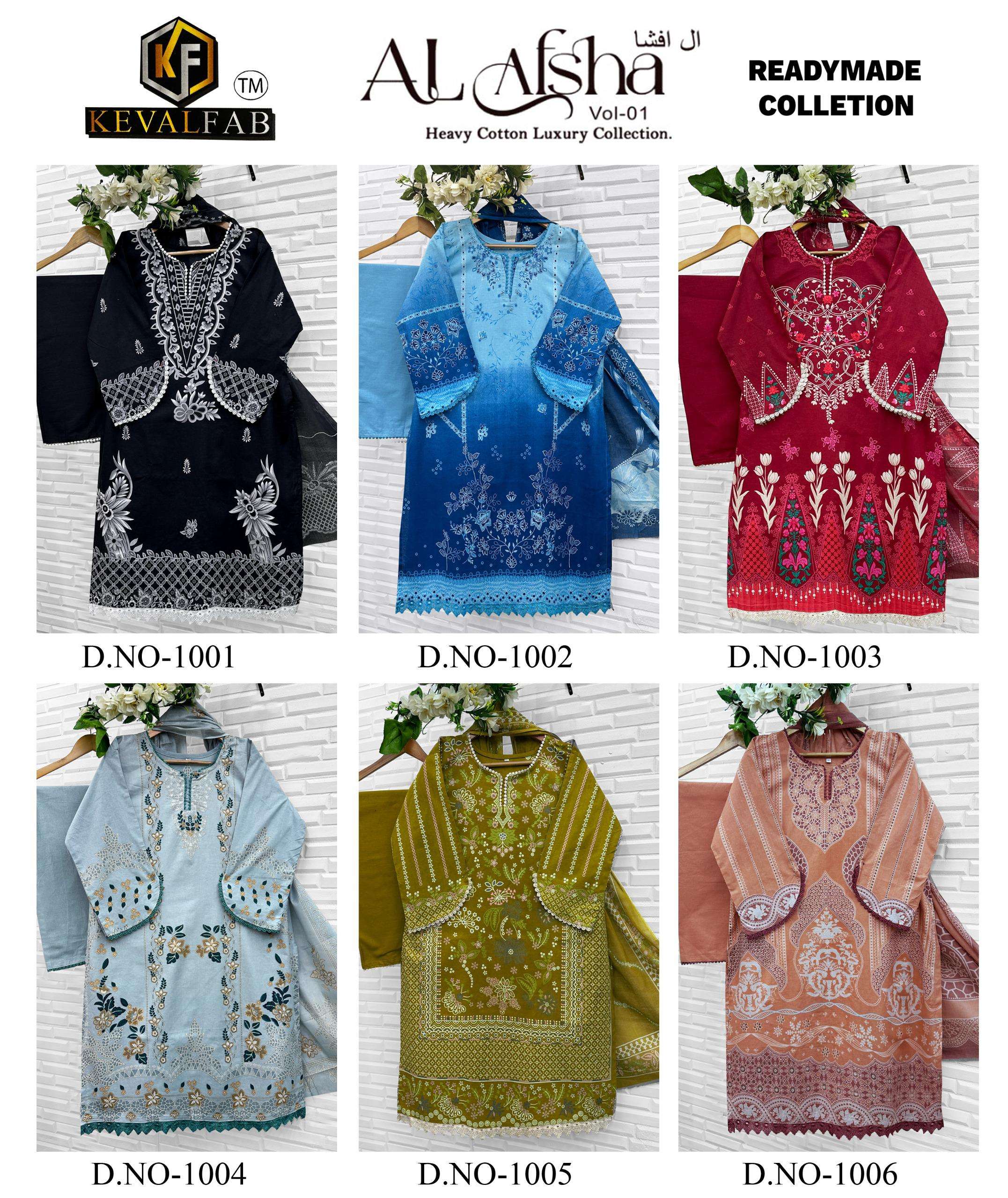 KEVAL FAB  AL AFSHA VOL 1 READY MADE COLLECTION 