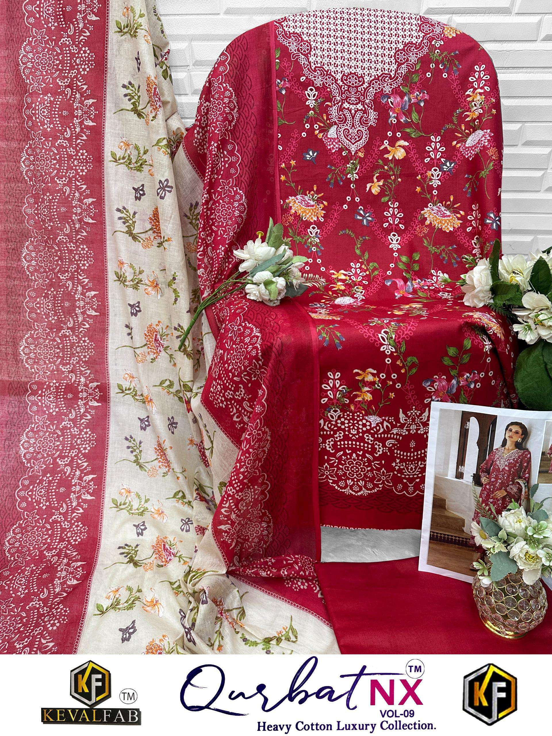 KEVAL FAB QURBAT NX VOL 9 COTTON DIGITAL PRINTS SALWAR SUIT