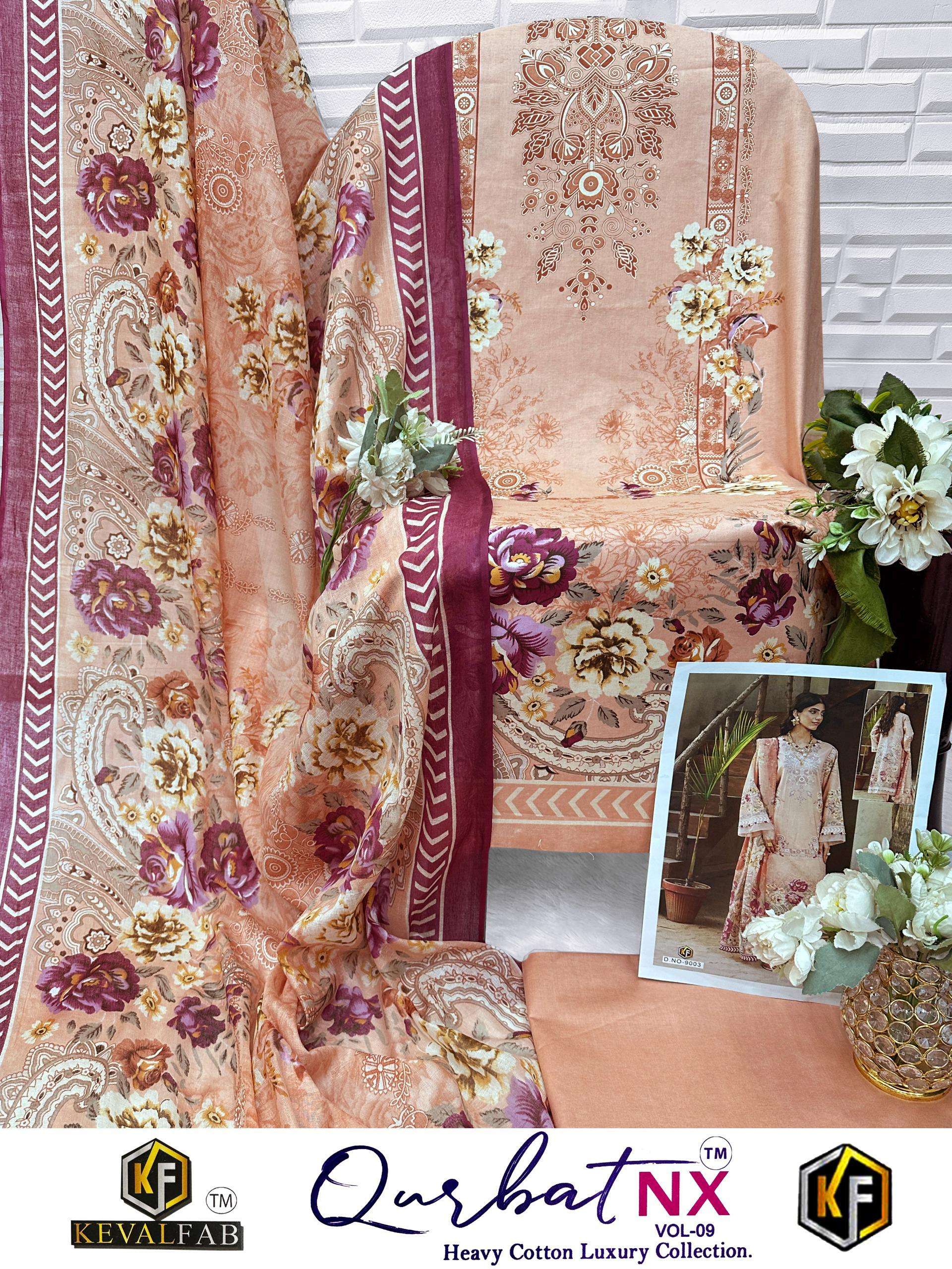 KEVAL FAB QURBAT NX VOL 9 COTTON DIGITAL PRINTS SALWAR SUIT