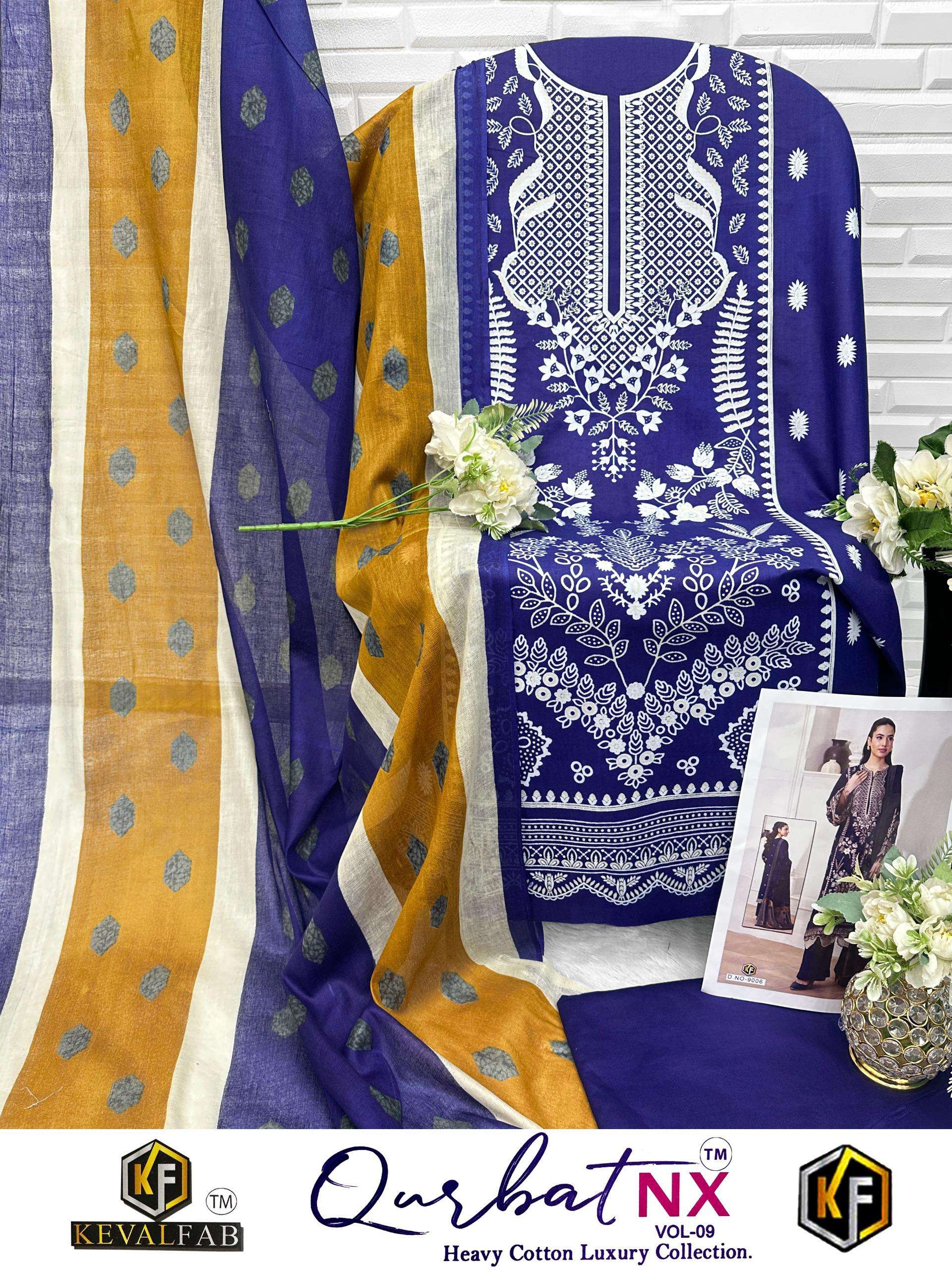 KEVAL FAB QURBAT NX VOL 9 COTTON DIGITAL PRINTS SALWAR SUIT