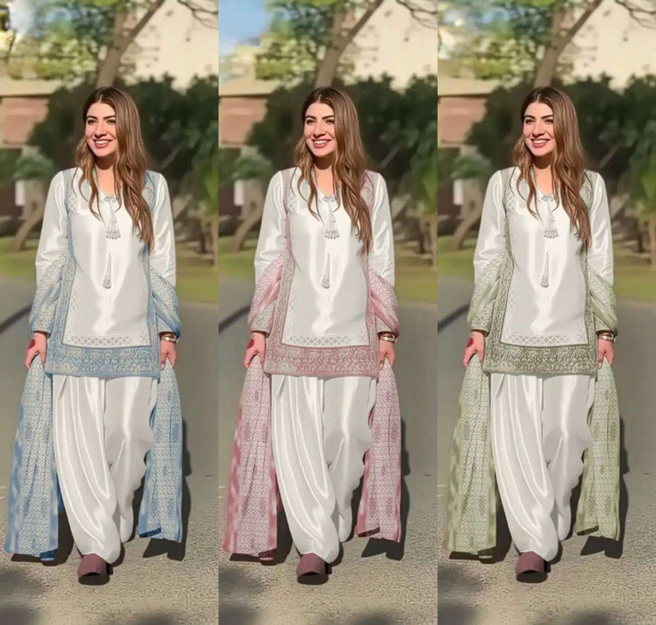 KF 1723 SILK SEQUENCE EMBROIDERY DESIGNER WORK PAKISTANI STYLE SUITS 