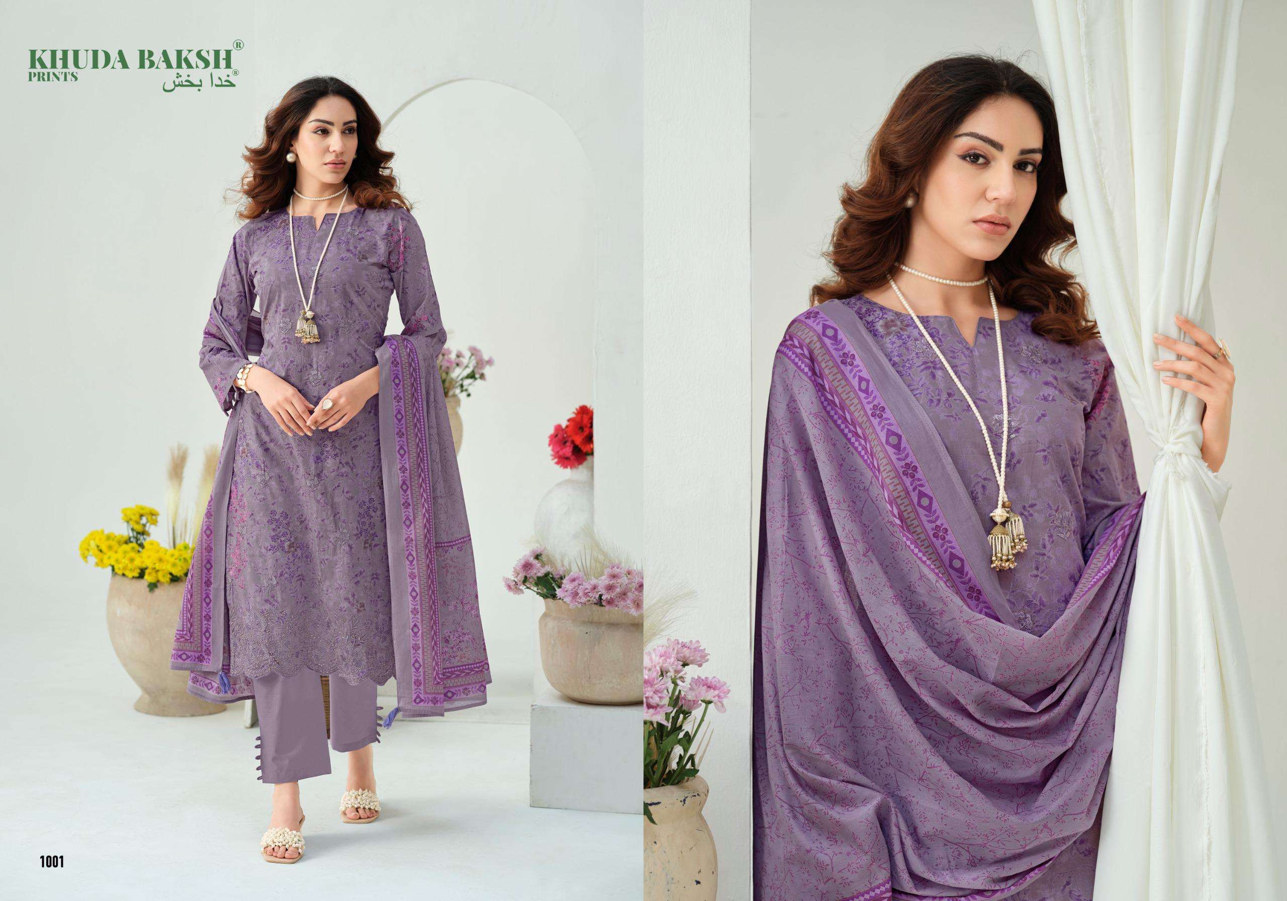 KHUDHA BAKSH PRINTS DASTAAN E ISHQ LAWN COTTON FANCY WORK SUIT