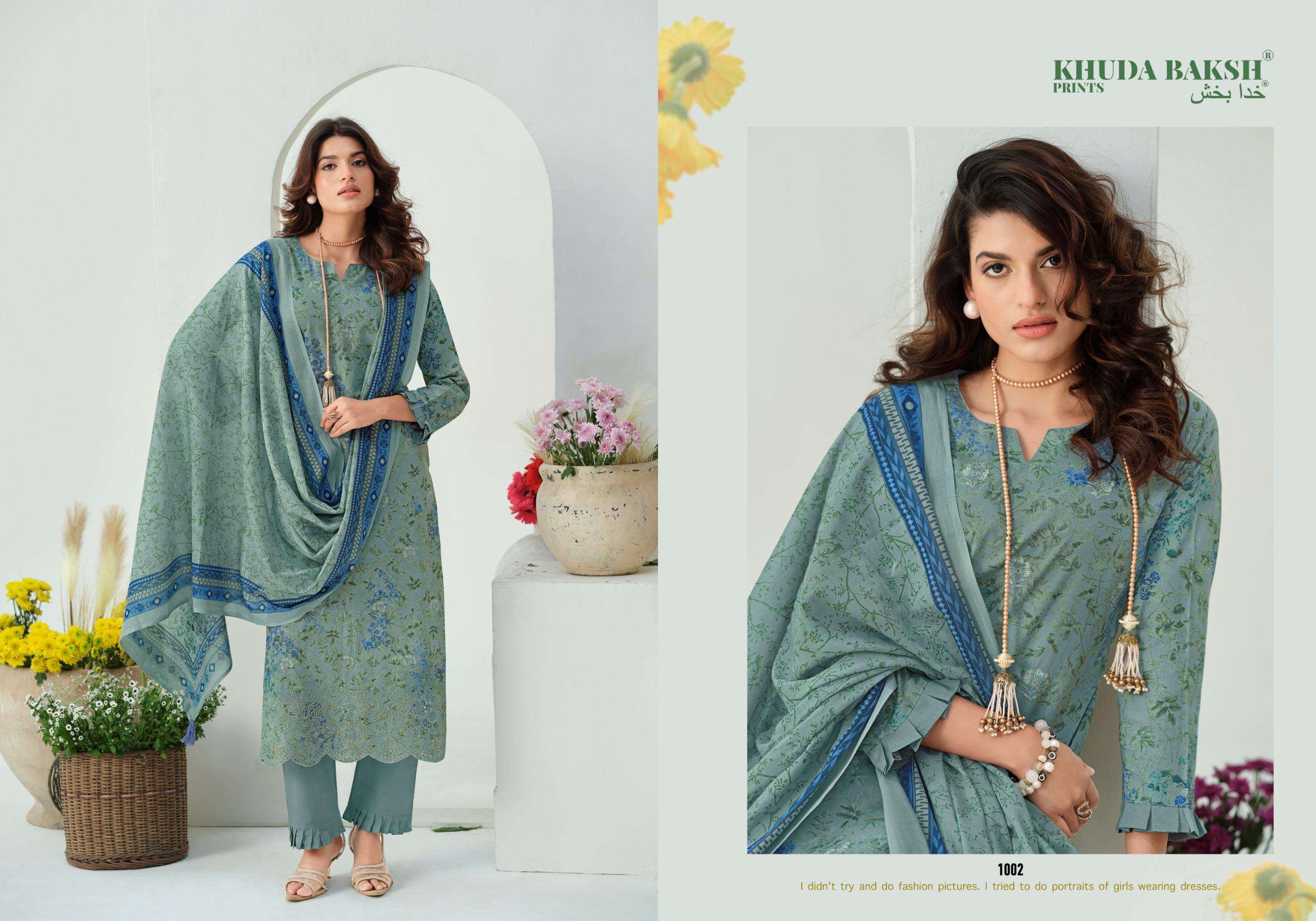 KHUDHA BAKSH PRINTS DASTAAN E ISHQ LAWN COTTON FANCY WORK SUIT