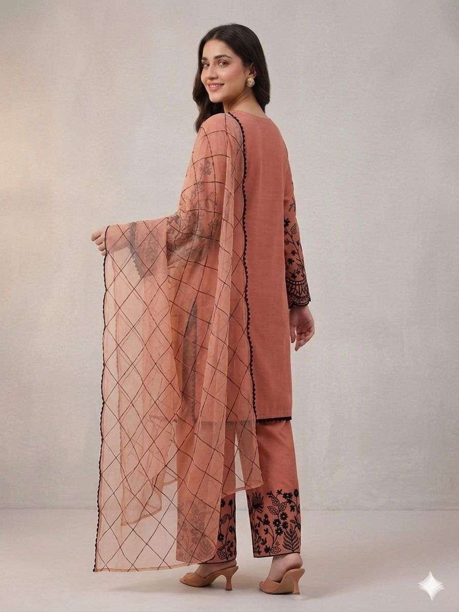 LG 2101 COTTON SEQUENCE EMBROIDERY DESIGNER WORK READY MADE LADIES SUIT