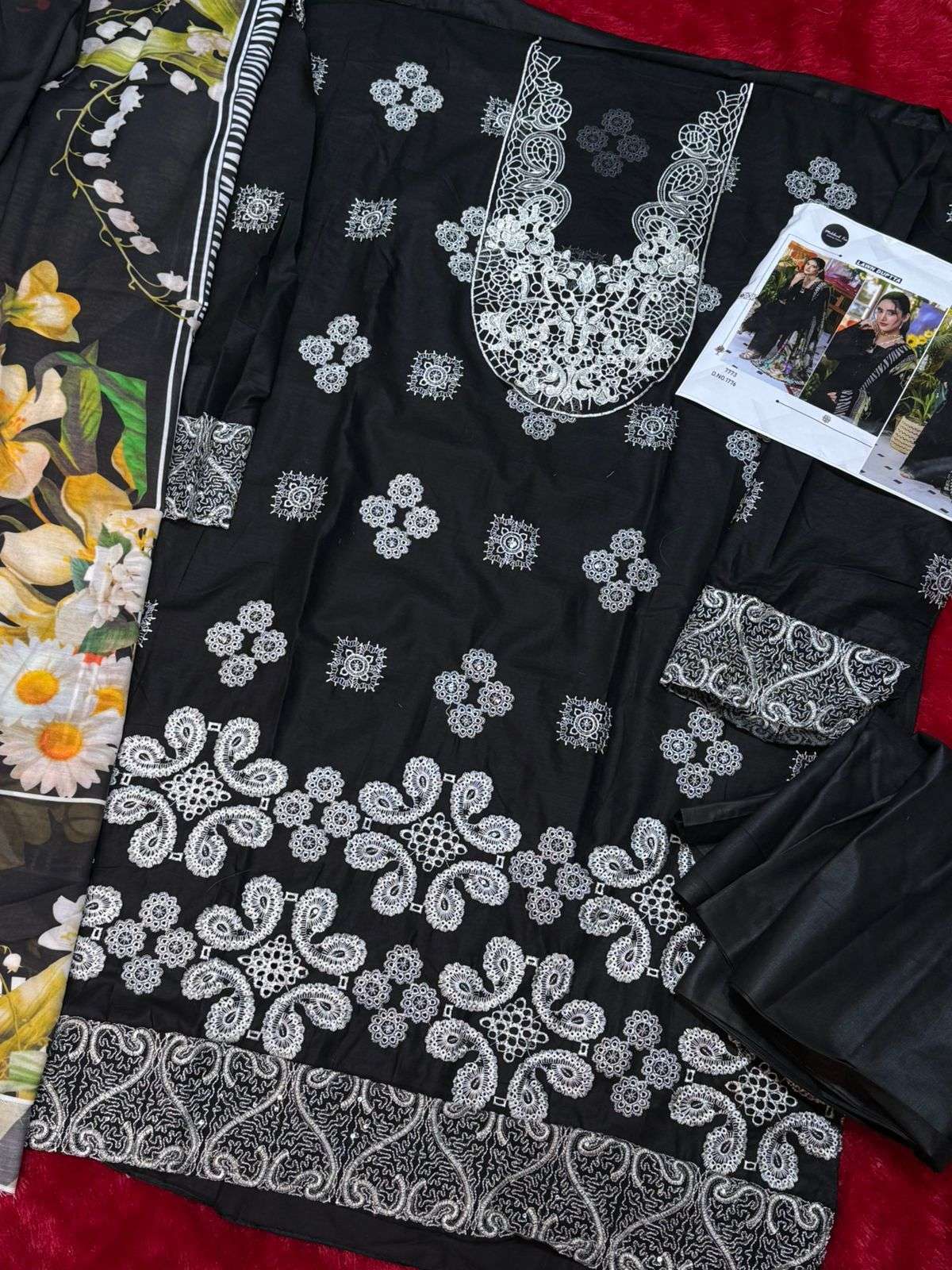 MEHBOOB TEX D NO 1776 COTTON HEAVY PATCH EMBROIDERY WORK SALWAR KAMEEZ 