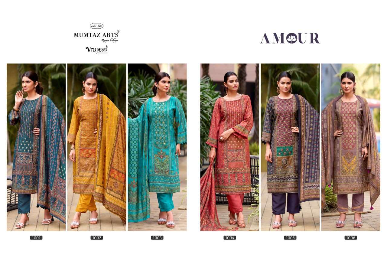 MUMTAZ ARTS AMOUR VISCOSE DIGITAL PRINT WITH HAND WORK DESIGNER SUIT