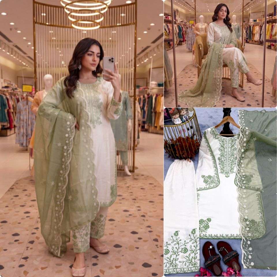 PD 1051 SILK DESIGNER WORK PARTY WEAR LOOK TOP FANCY PLAZZO AND DUPATTA SET 