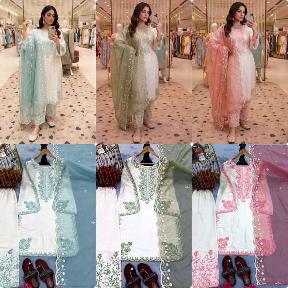 PD 1051 SILK DESIGNER WORK PARTY WEAR LOOK TOP FANCY PLAZZO AND DUPATTA SET 