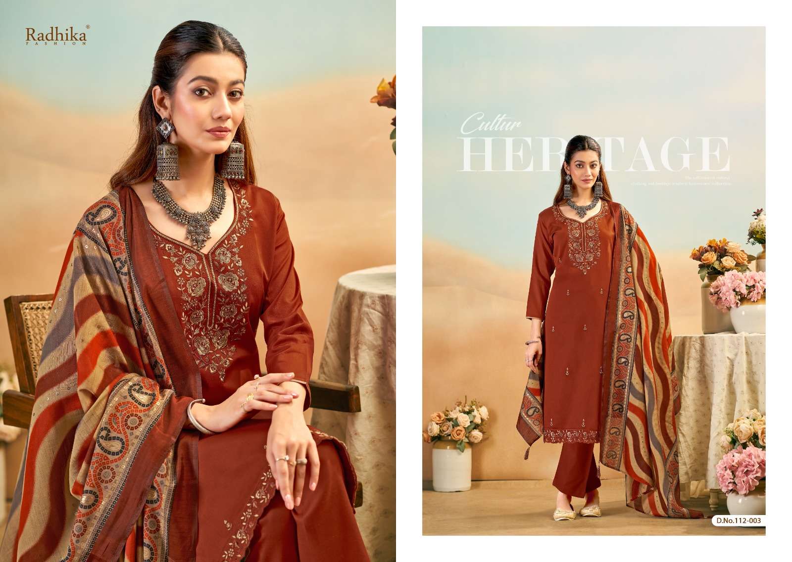 RADHIKA FASHION AZARA SHAFINAZ JAM COTTON PRINT WITH FANCY WORK SUIT